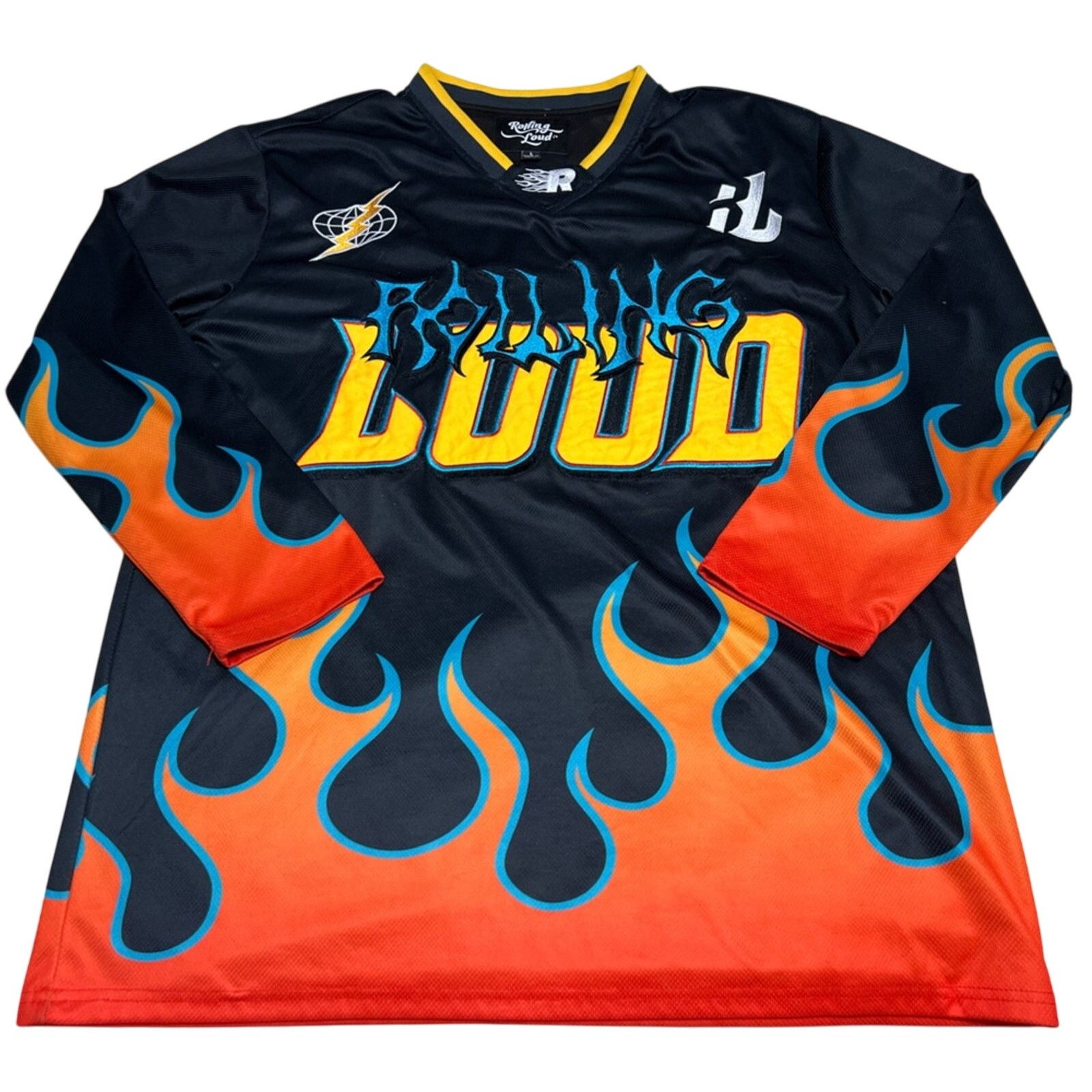Rolling Loud Rolling Loud RL Soccer Jersey Flames Embroidered Large RARE Size US L / EU 52-54 / 3 - 3 Thumbnail