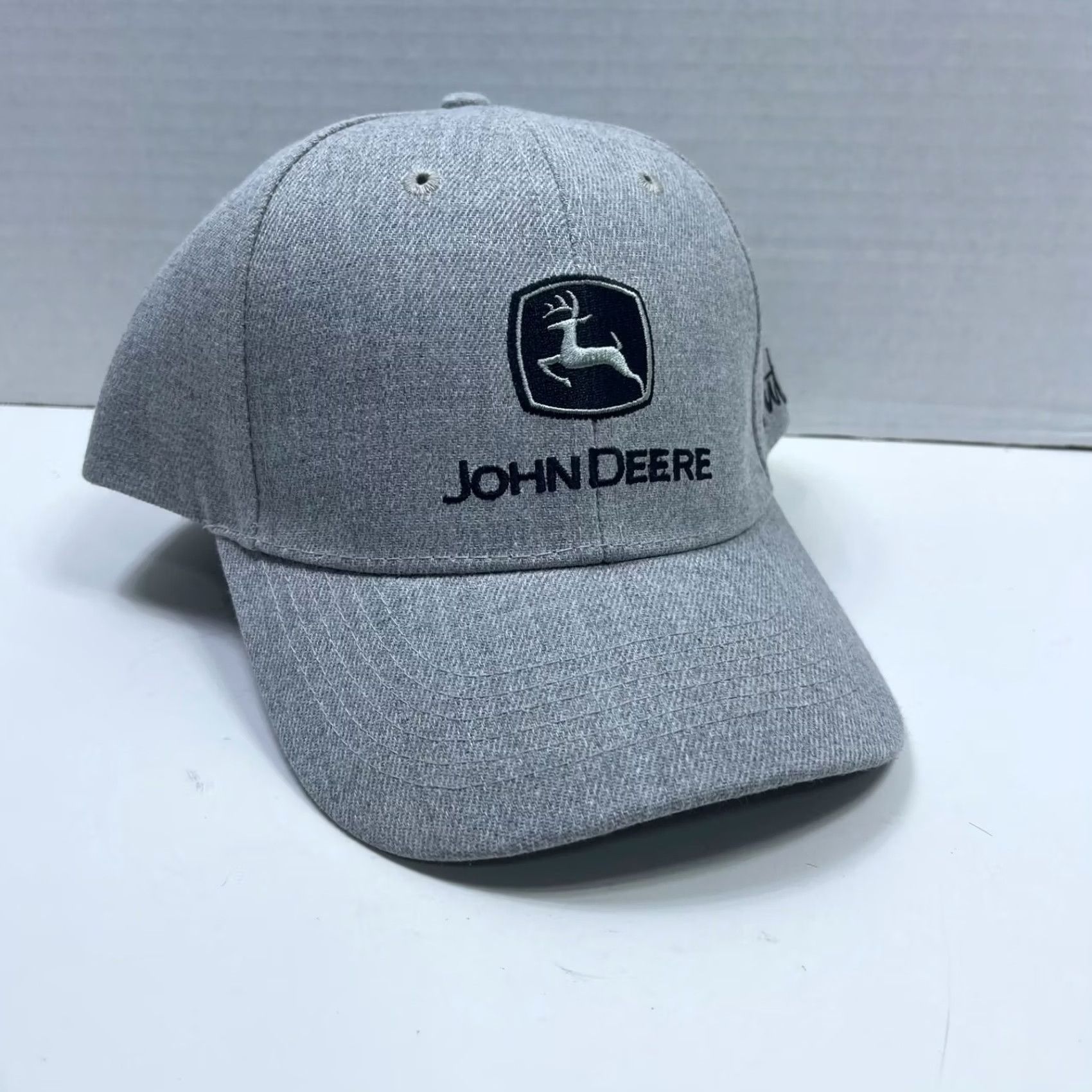 John Deere John Deere Baseball Hat Gray Strapback Hutson Dealership Family Farming Hat Mens One Size Adjustable Cap Size ONE SIZE - 2 Thumbnail