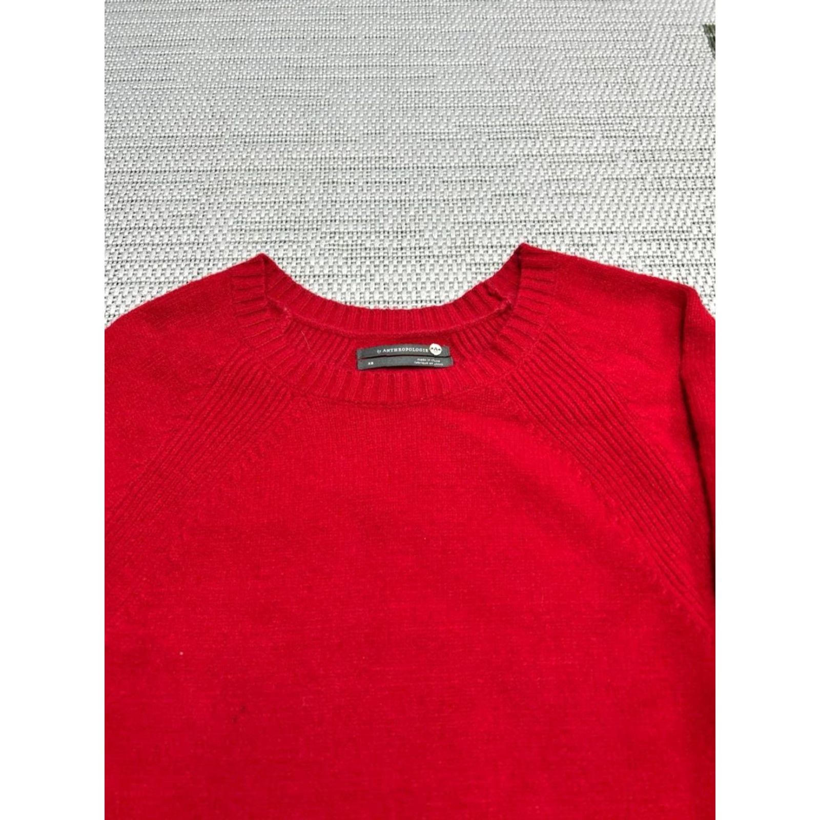 Anthropologie Anthropologie Rebekah Tunic Sweater Womens XS Red Stretch Rib Knit Curved Hem Casual Womens XS Red Knit Tunic Sweater - Anthropologie City Modern 90s? Size XS / US 0-2 / IT 36-38 - 3 Thumbnail