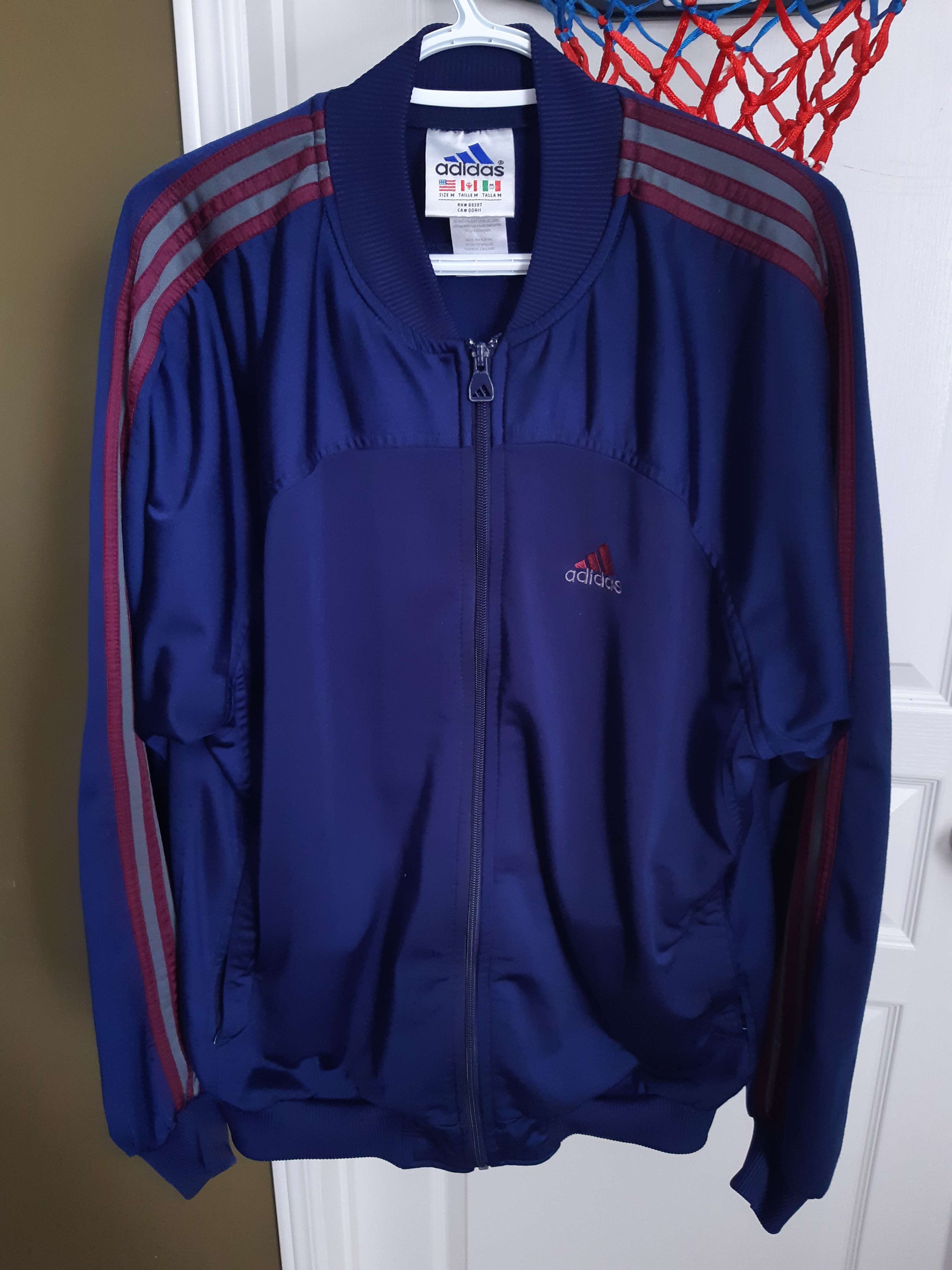 Adidas Retro Jacket Vintage Vintage Adidas Navy Blue Burgundy Embroidered Track Jacket Grailed