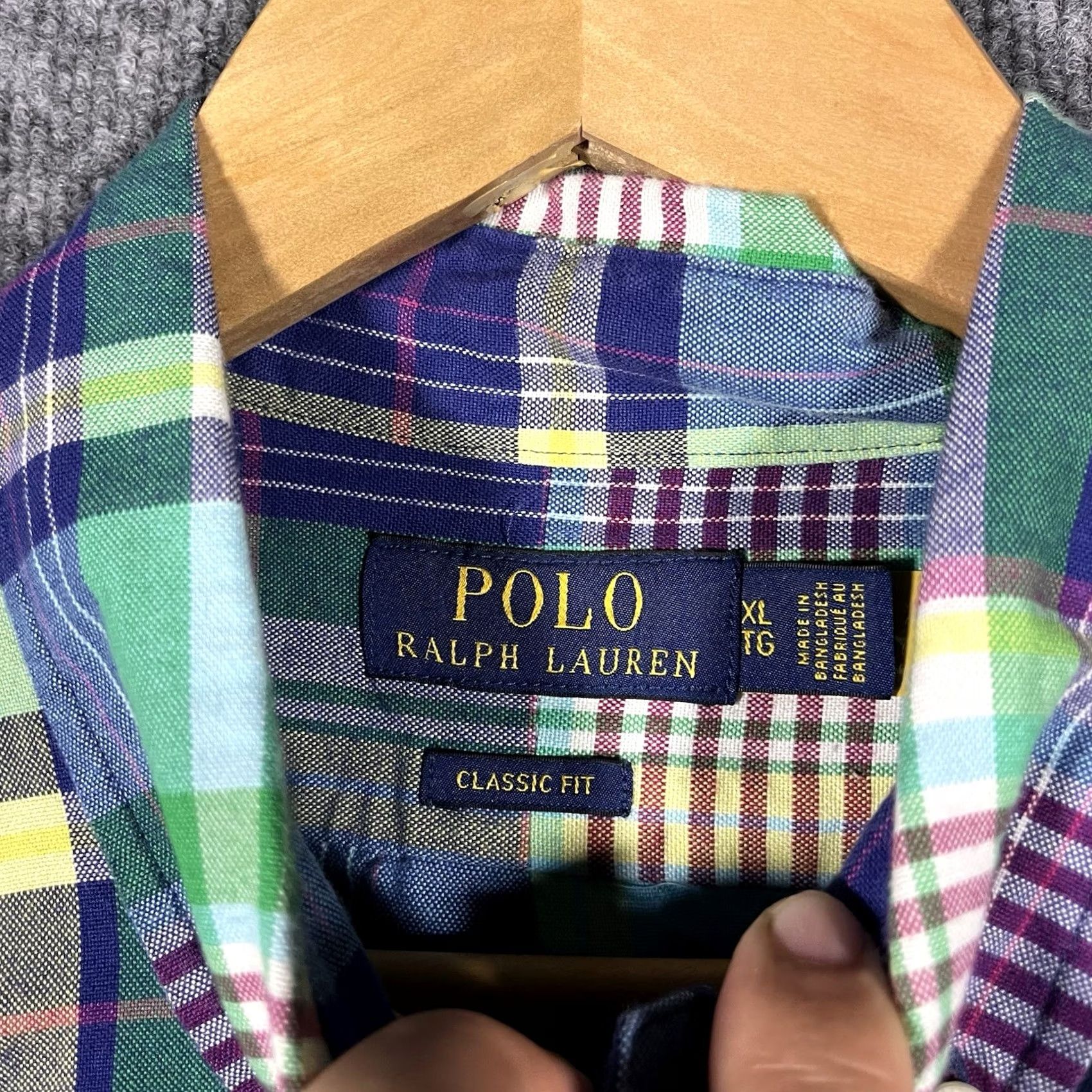 Polo Ralph Lauren Polo Ralph Lauren Plaid Shirt Mens XL Blue Green Long Sleeve Casual Button Pony Shirt Size US XL / EU 56 / 4 - 7 Thumbnail