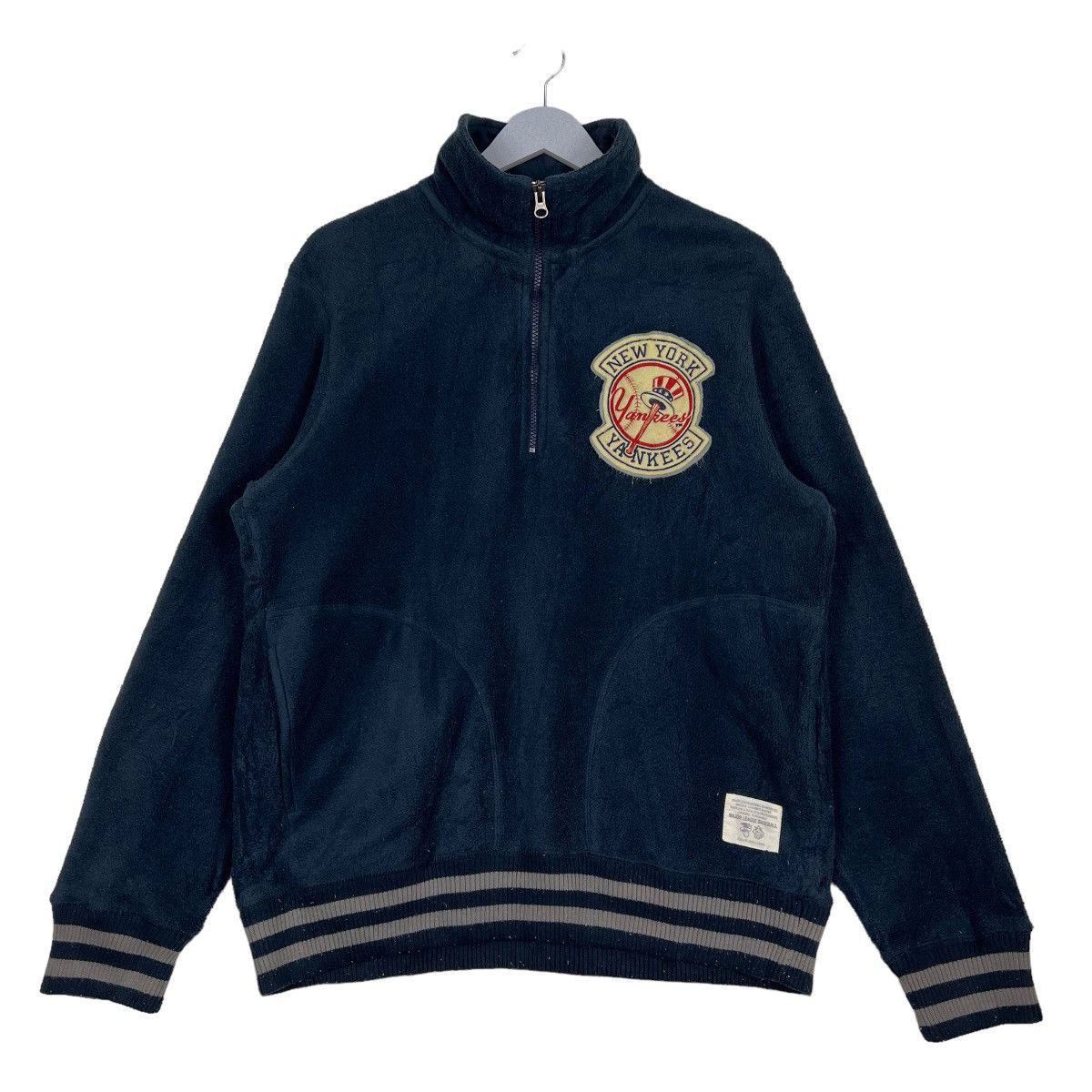 Japanese Brand 🔥 VINTAGE NEW YORK YANKEES MLB ANORAK FLEECE Size US XL / EU 56 / 4 - 2 Thumbnail
