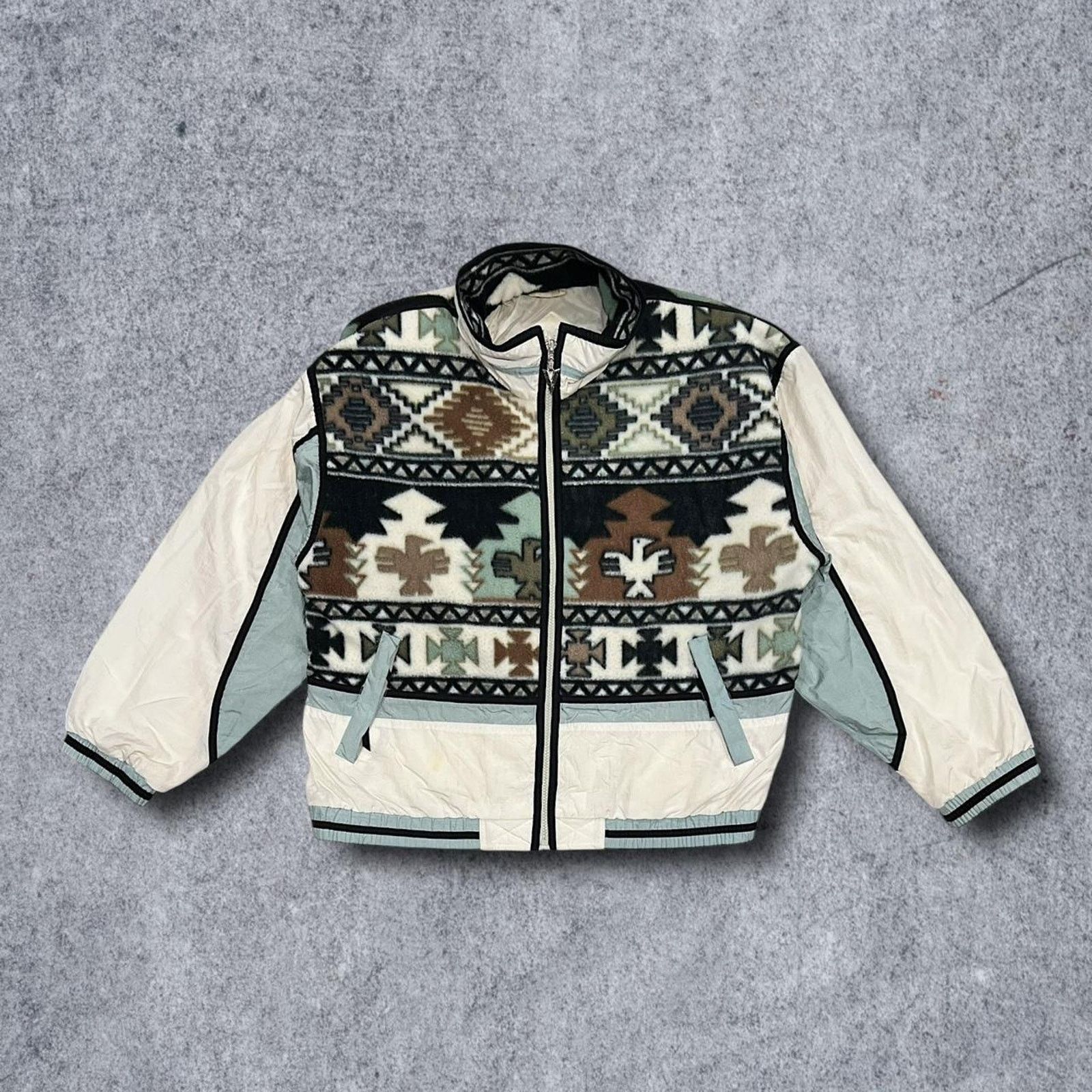 Vintage East West Vintage Southwestern Aztec Full-Zip Fleece Jacket Size M / US 6-8 / IT 42-44 - 1 Thumbnail