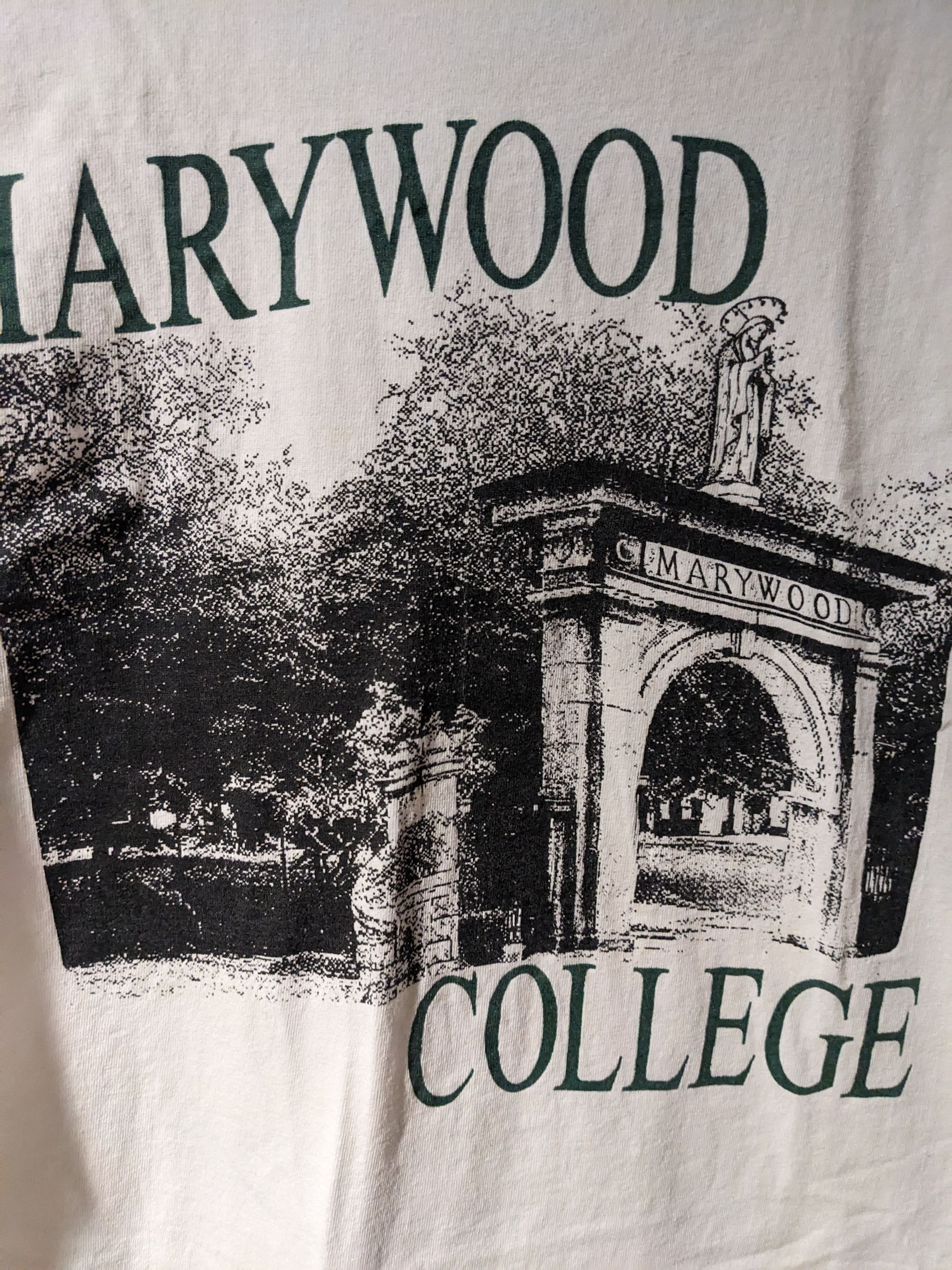Champion × Vintage Vintage 80s Marywood College University School T-Shirt Size US XL / EU 56 / 4 - 2 Thumbnail