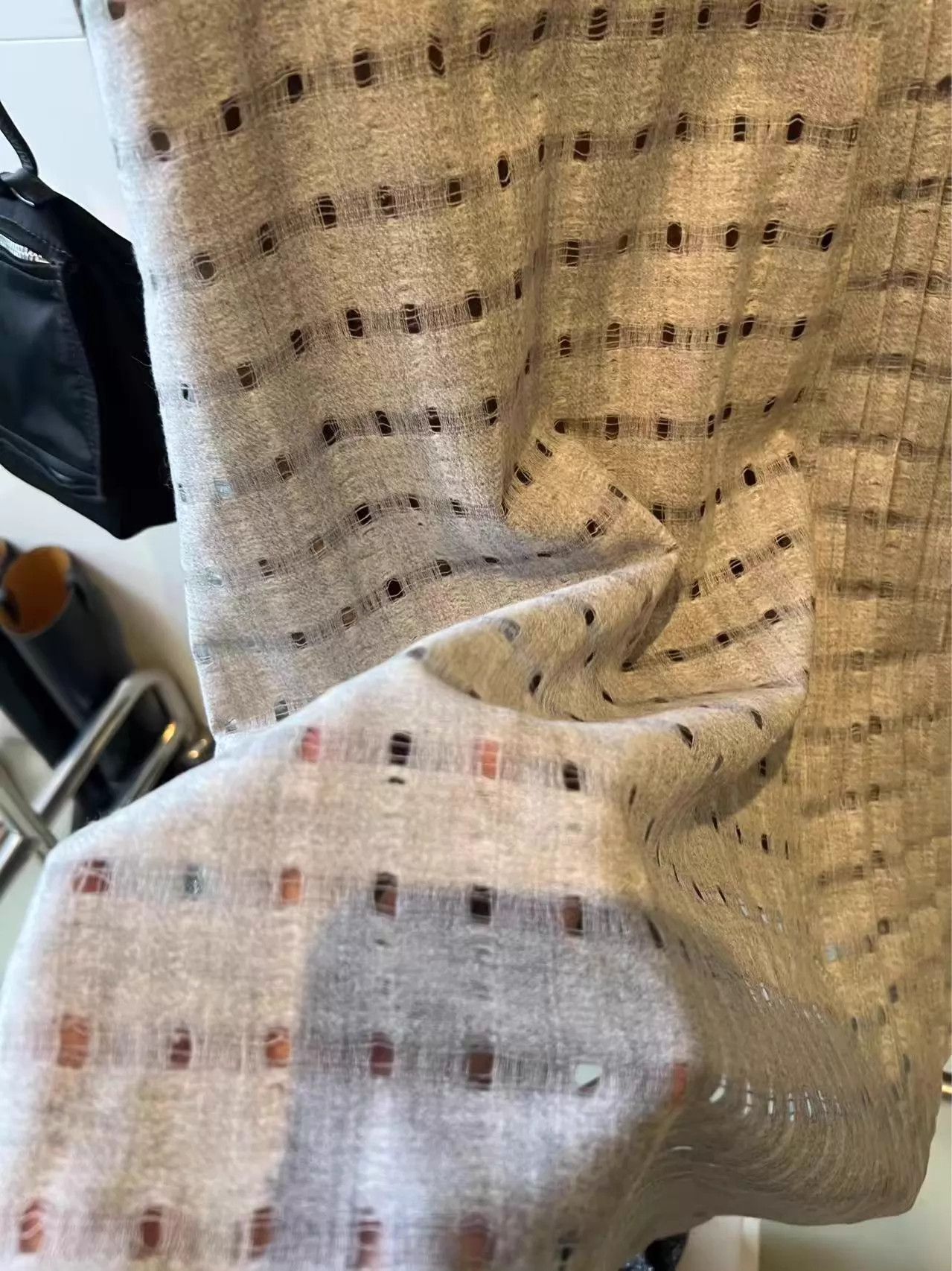 Carven CARVEN Sleeveless Wool-Linen Blend Light Gray Openwork 38 Size XS / US 0-2 / IT 36-38 - 3 Thumbnail