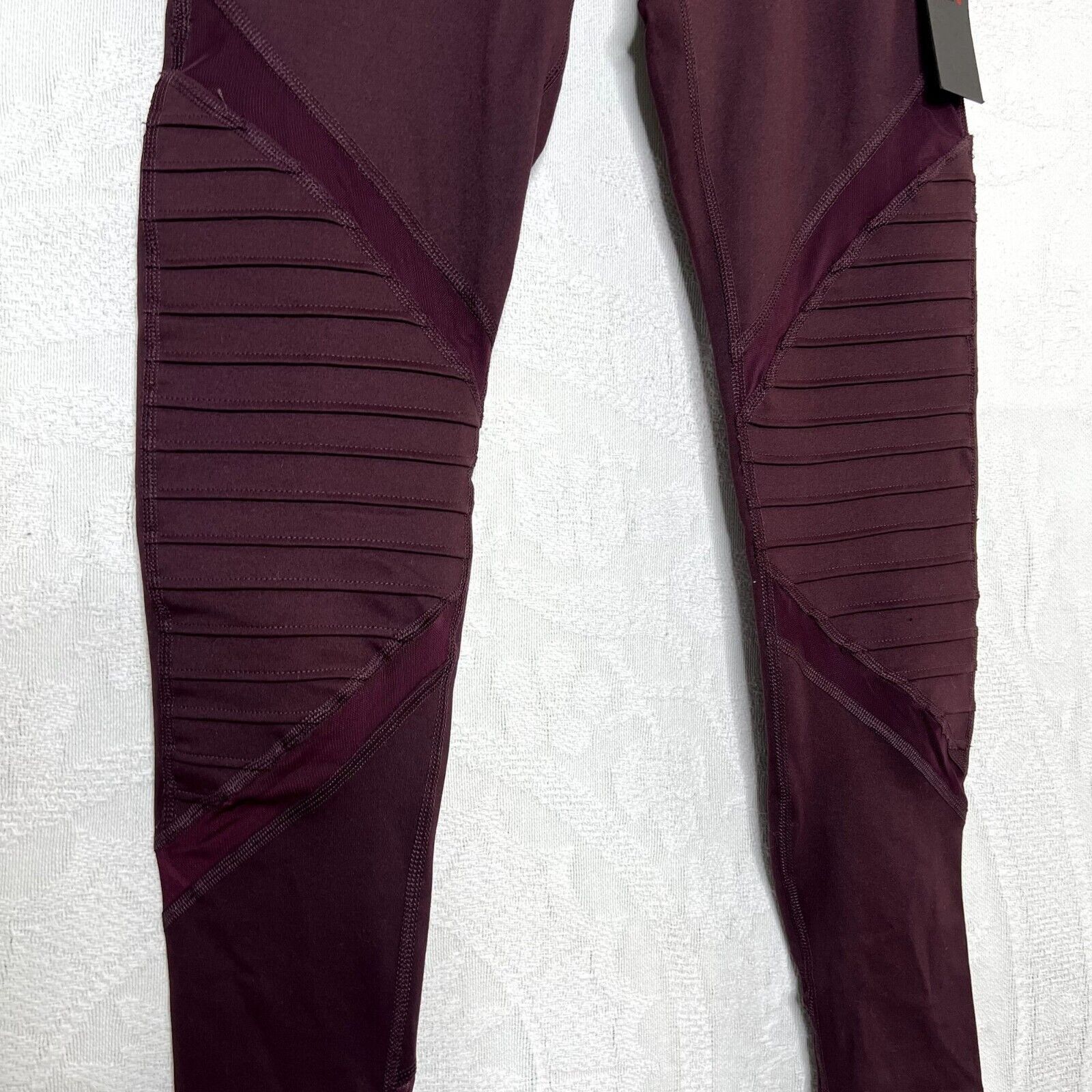 Other Mono B Purple Moto Yoga Mesh Leggings Size 26" / US 2 / IT 38 - 5 Thumbnail