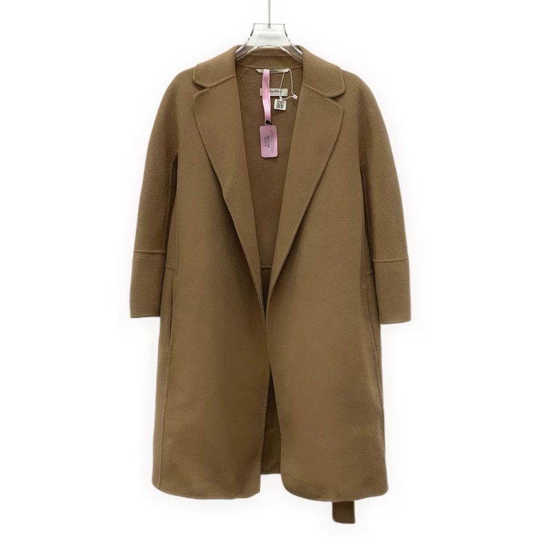 Max Mara Max Mara Dark Brown Sheepwool Lapel Belt Coat Jacket Size XS / US 0-2 / IT 36-38 - 1 Thumbnail