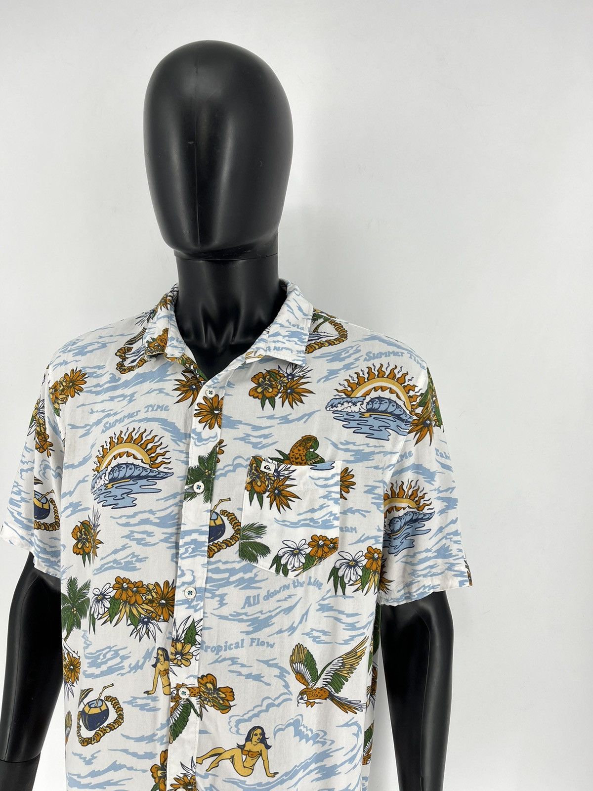 Quiksilver Vintage Crazy Quiksilver Hawaiian Sexy Girl Shirt Buttons Size US L / EU 52-54 / 3 - 4 Thumbnail