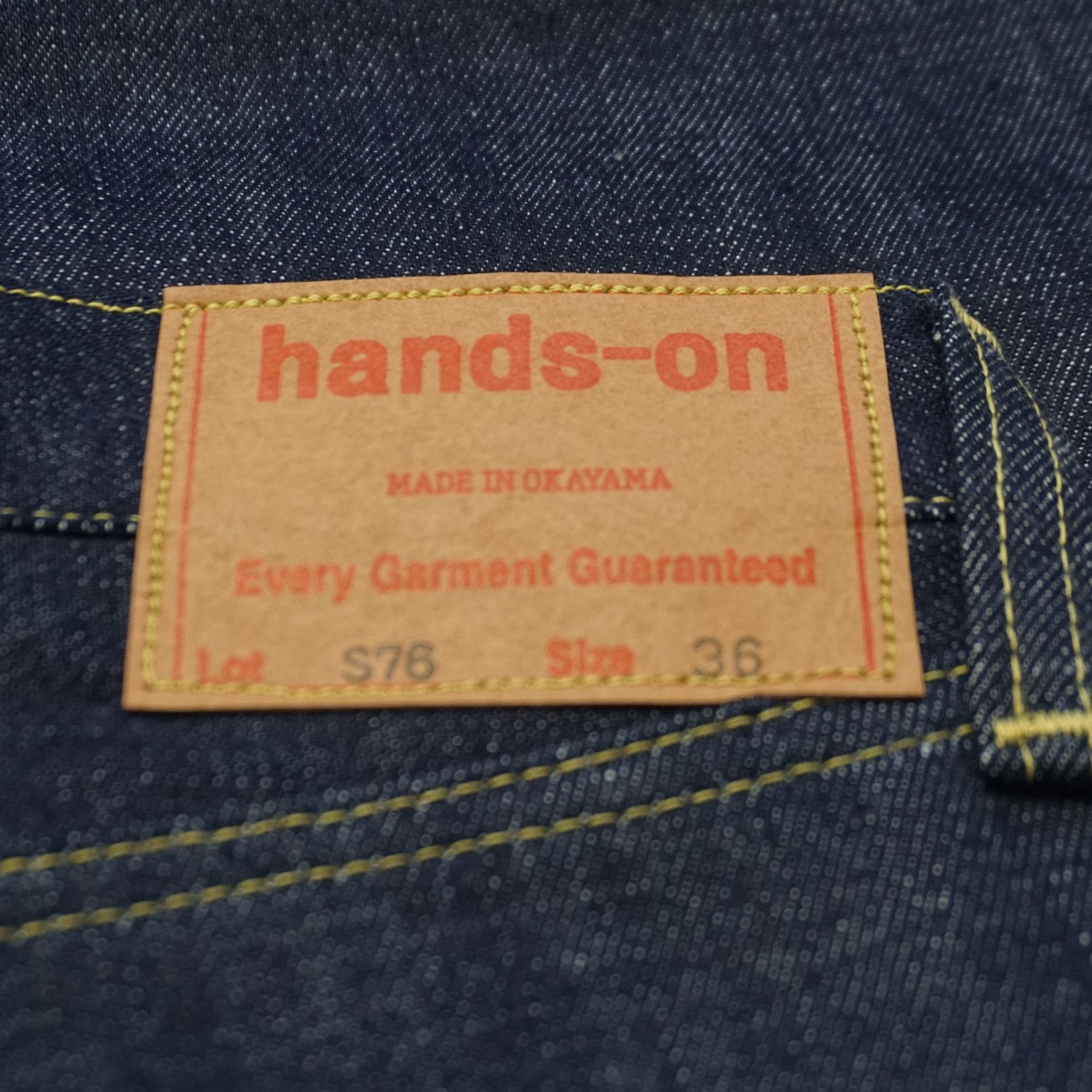 Japanese Brand HANDS-ON S76 W36 x L36 1966-type Hand-crafted Selvedge Jeans Size US 36 / EU 52 - 3 Thumbnail