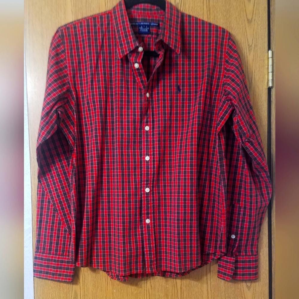Polo Ralph Lauren Ralph Lauren Sport Boys Red Plaid Shirt Size XL Size US XL / EU 56 / 4 - 1 Thumbnail