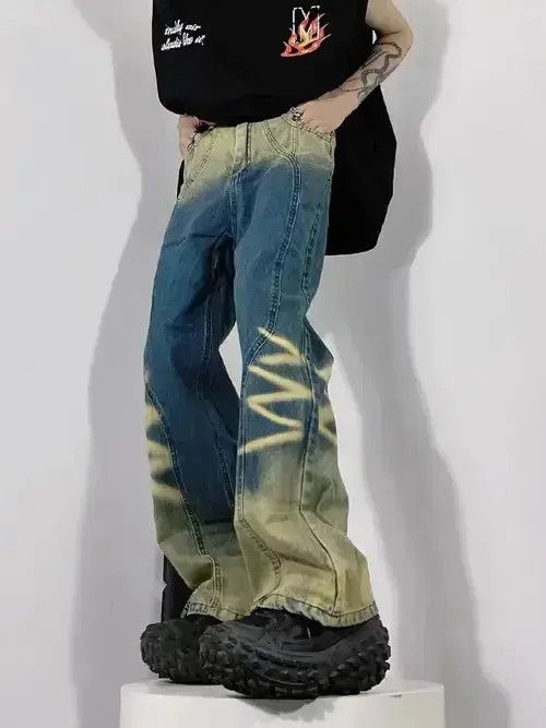 Japanese Brand × Jean Cross Ribbon Jeans Men's Baggy Size US 30 / EU 46 - 1 Thumbnail