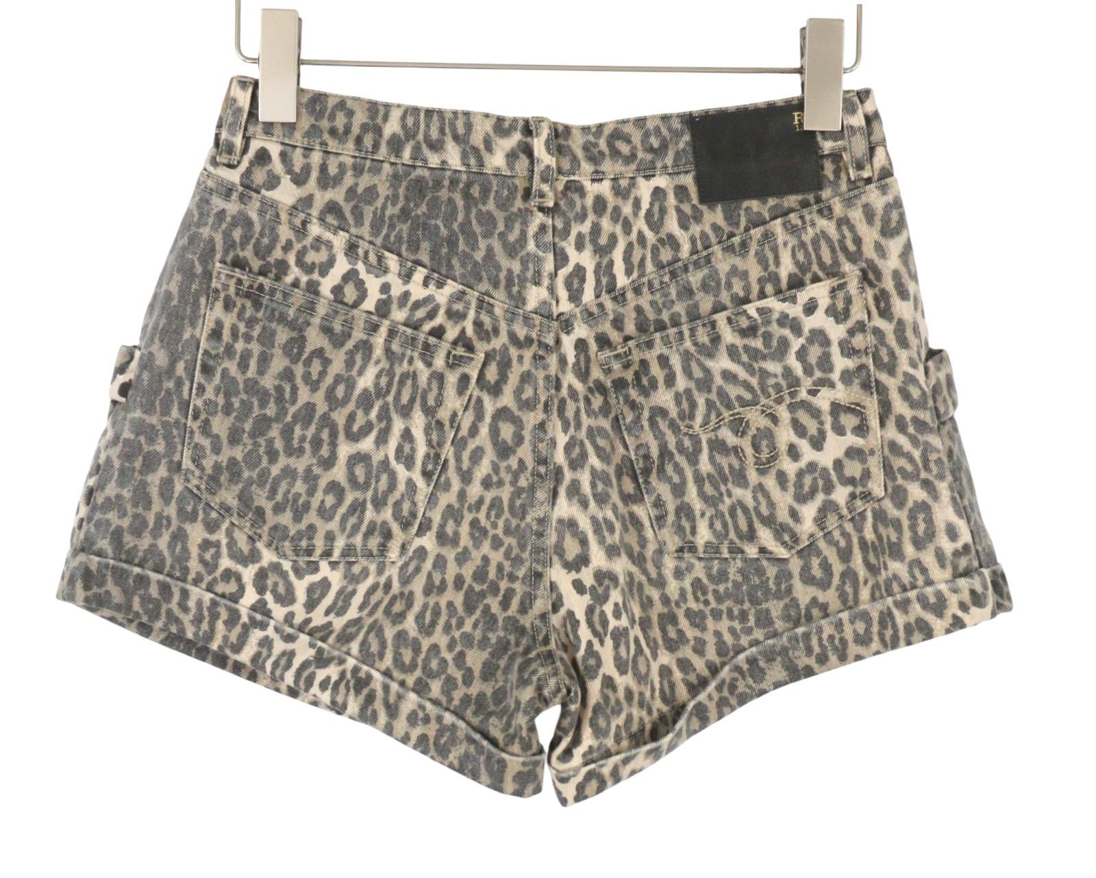 R13 POUCH POCKET 25 Ecru Leopard Button Shorts 89427 Size 25" / US 0 / IT 36 - 5 Thumbnail