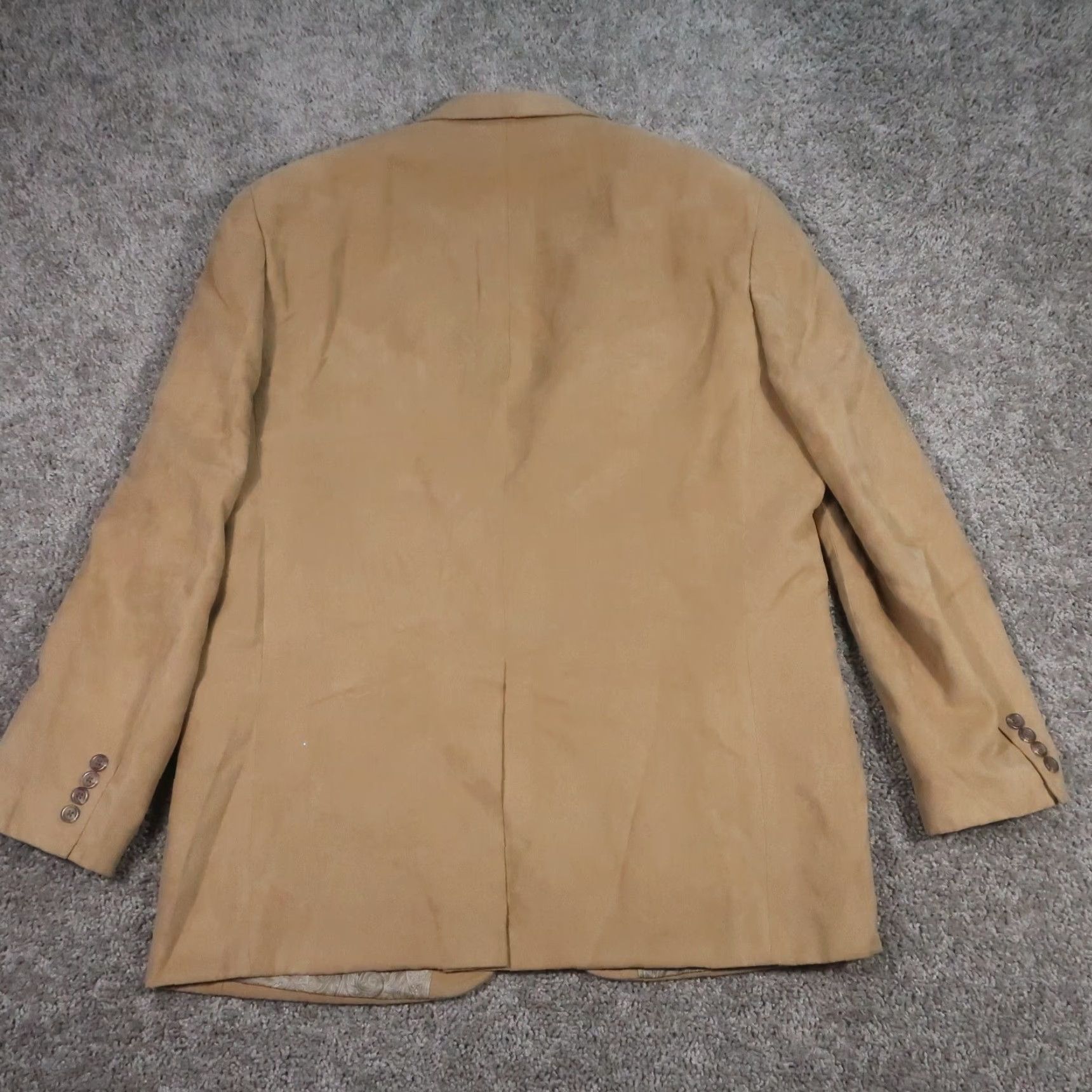 Chaps VINTAGE Chaps Blazer Jacket Single-Breasted Two-Button Notch Lapel Brown 42R Mens Wool Suede, Big & Tall, Solid Pattern, Formal Coat, 1 Piece, EUC Size 42R - 2 Thumbnail