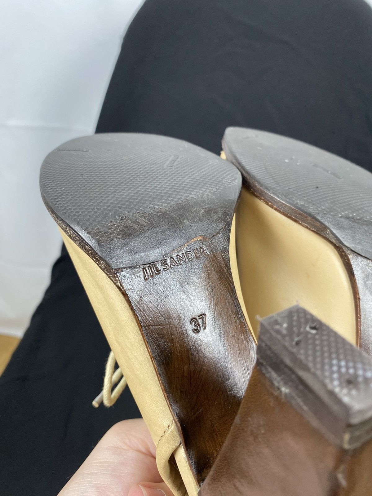 Jil Sander × Raf Simons × Vintage Jil Sander Peep Toe Lace Up Leather Slingback Pumps 37 Size US 7 / IT 37 - 8 Thumbnail