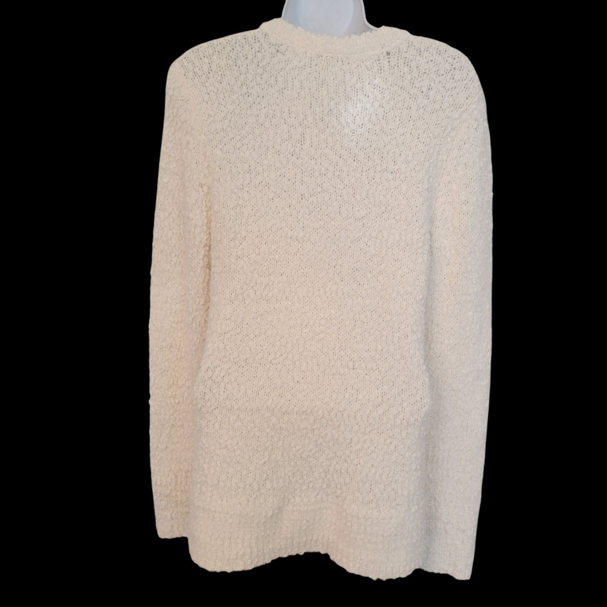 Other Cato Sweater S Egret Boucle Knit Pullover V Neck Cozy Layeri Size S / US 4 / IT 40 - 2 Thumbnail