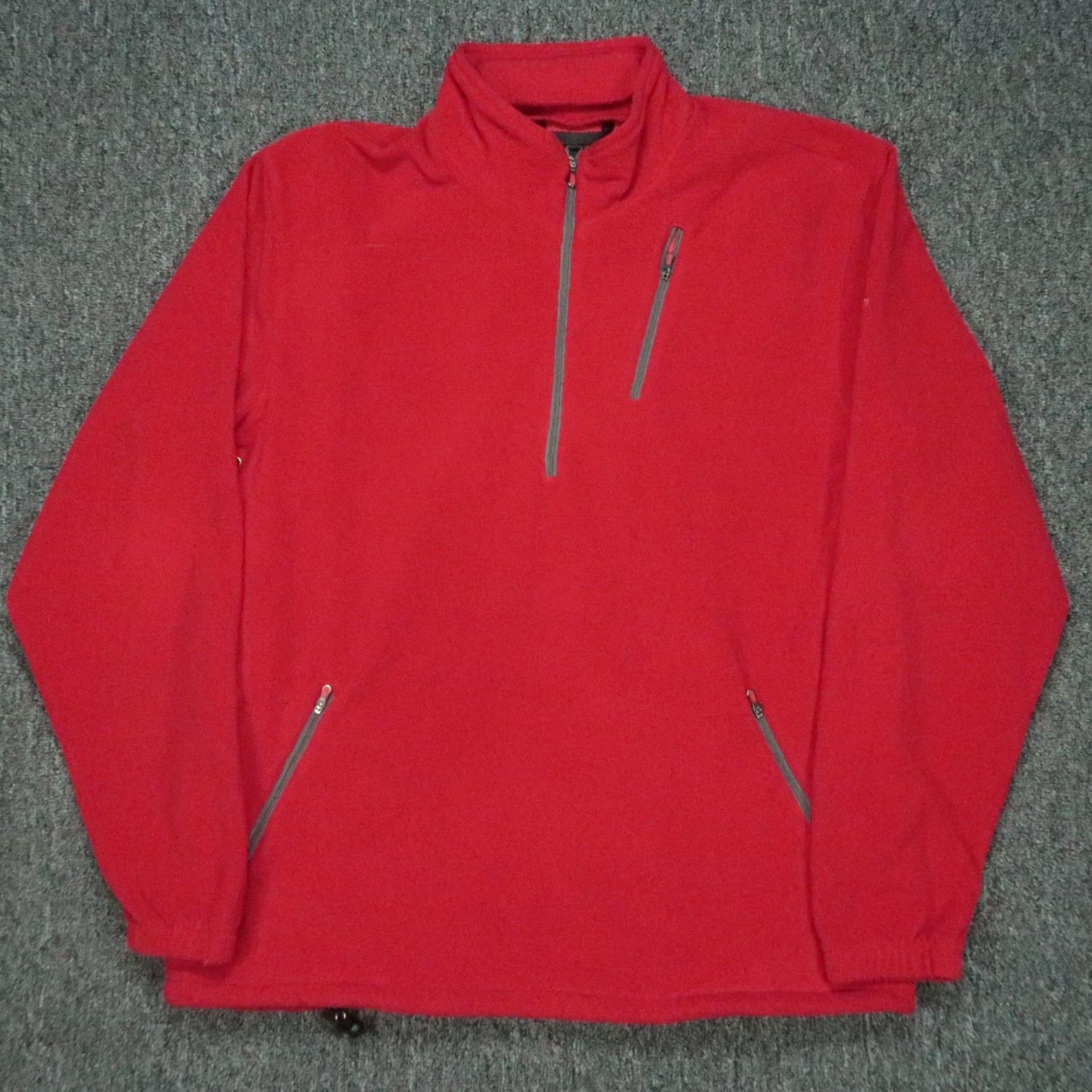 Vintage SCOTTeVEST Pullover Mens Large Red Microfleece 1/4 Zip Pockets Travel Sweater Size US L / EU 52-54 / 3 - 2 Thumbnail