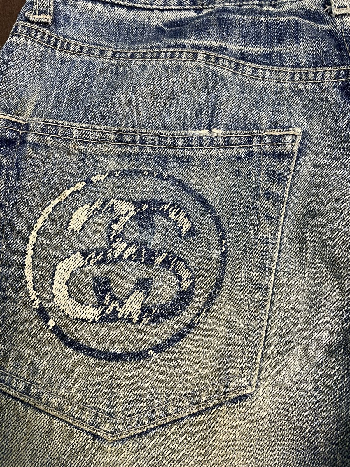Stussy Y2K Stussy Distressed Denim Jeans Washed Size US 31 - 11 Thumbnail