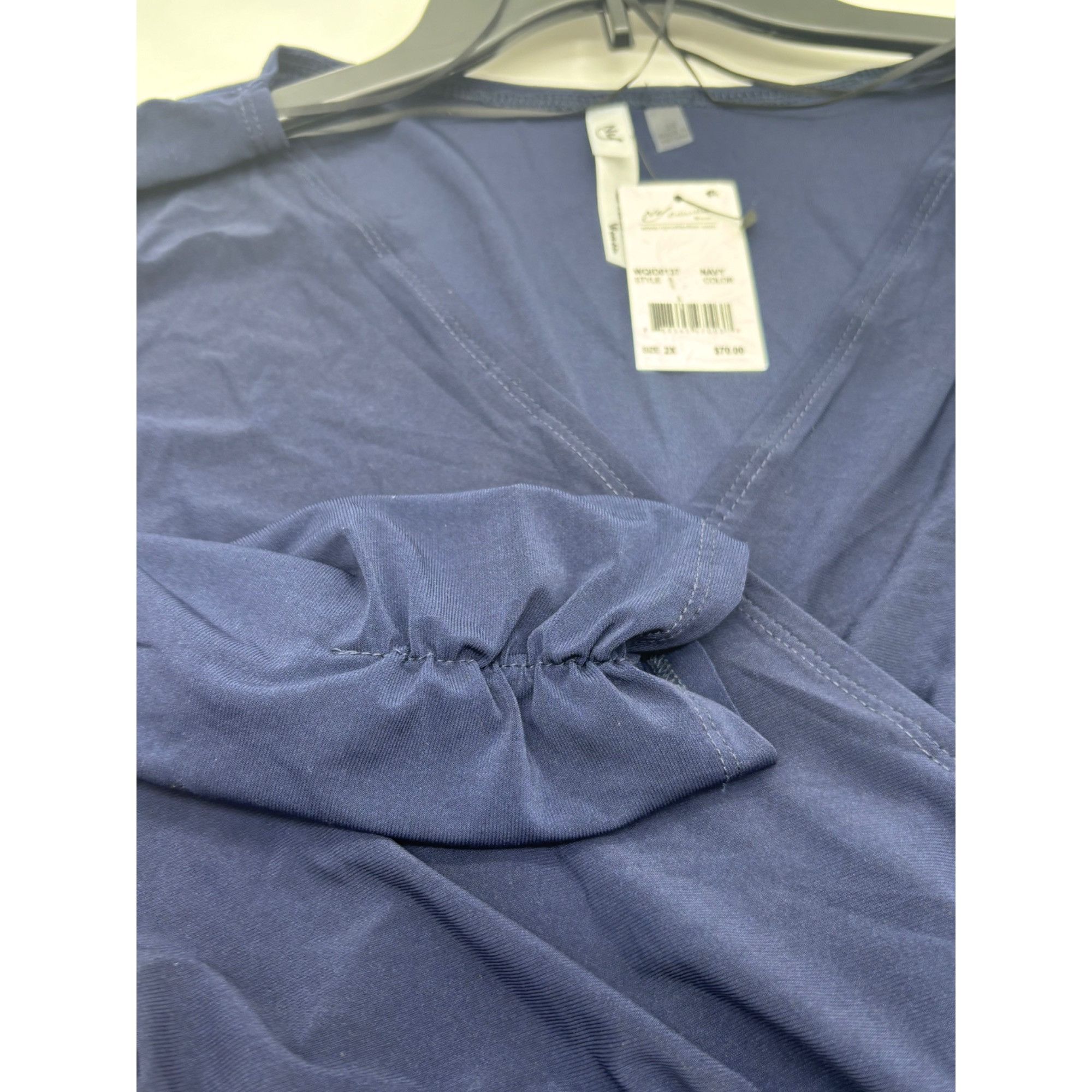 Other NY Collection Plus Size Ruched A-line Dress, Navy, Sz. 2X Size ONE SIZE - 8 Thumbnail