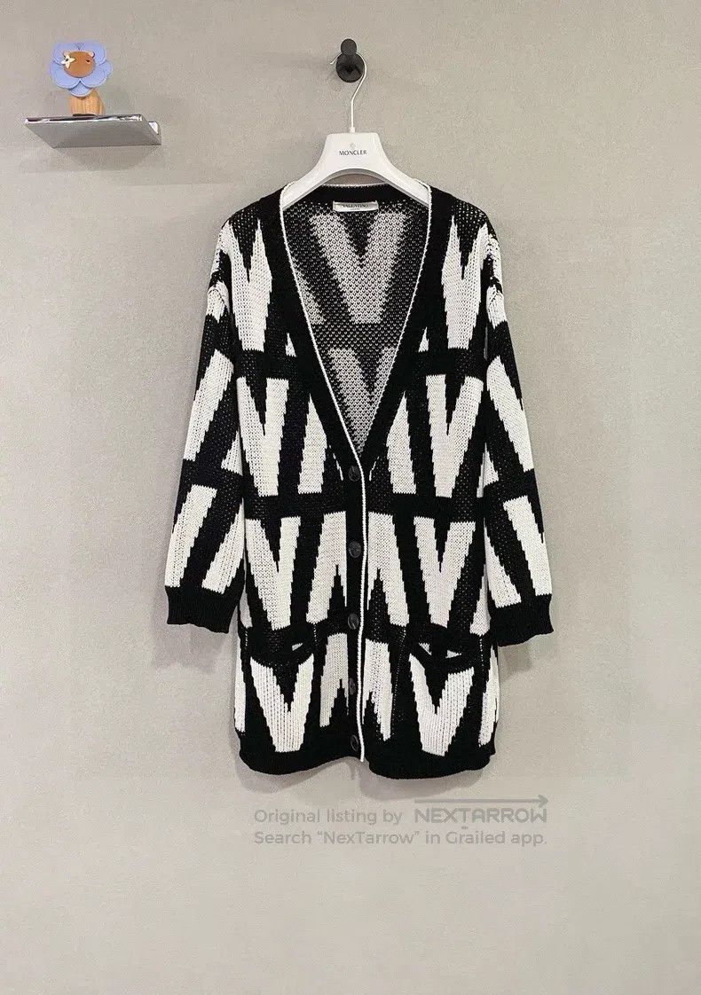 Valentino Black and white striped cardigan