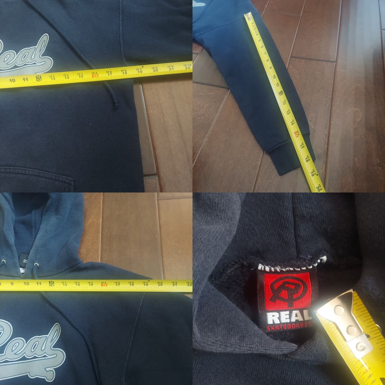 Vintage VINTAGE Real Skateboard Hoodie Navy Blue Drawstring Pocket Logo - Size S - Men - Regular - Winter Fall - Pullover Size US S / EU 44-46 / 1 - 9 Thumbnail