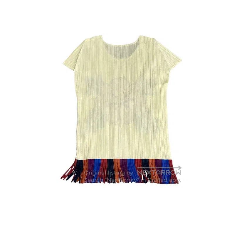 Issey Miyake Issey Miyake Fringed Short Sleeve Top Size L / US 10 / IT 46 - 3 Thumbnail