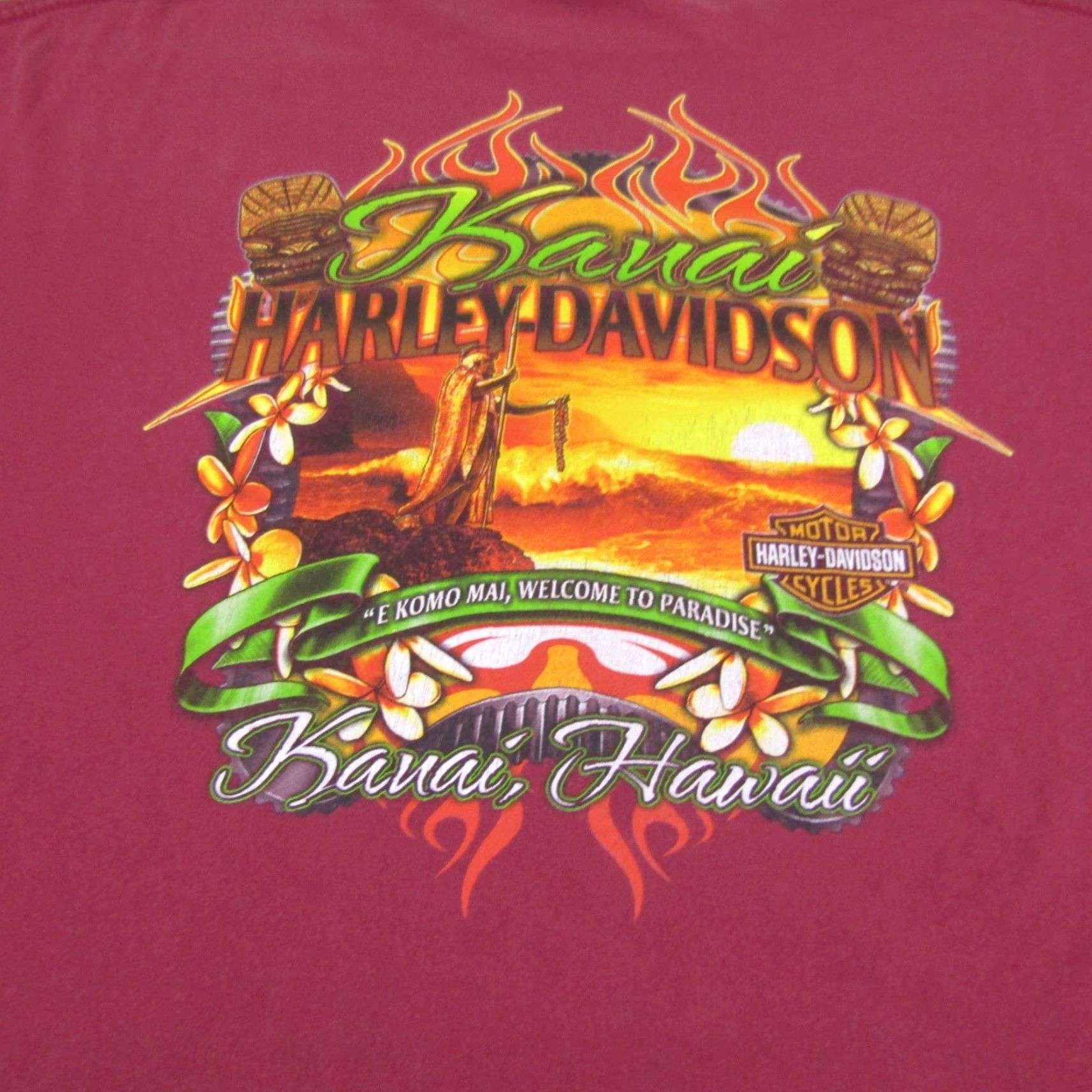 Harley Davidson Harley Davidson Shirt Mens 3XL Red Hawaiian Aloha Kauai Hawaii Motorcycles Biker Size US XXL / EU 58 / 5 - 5 Thumbnail