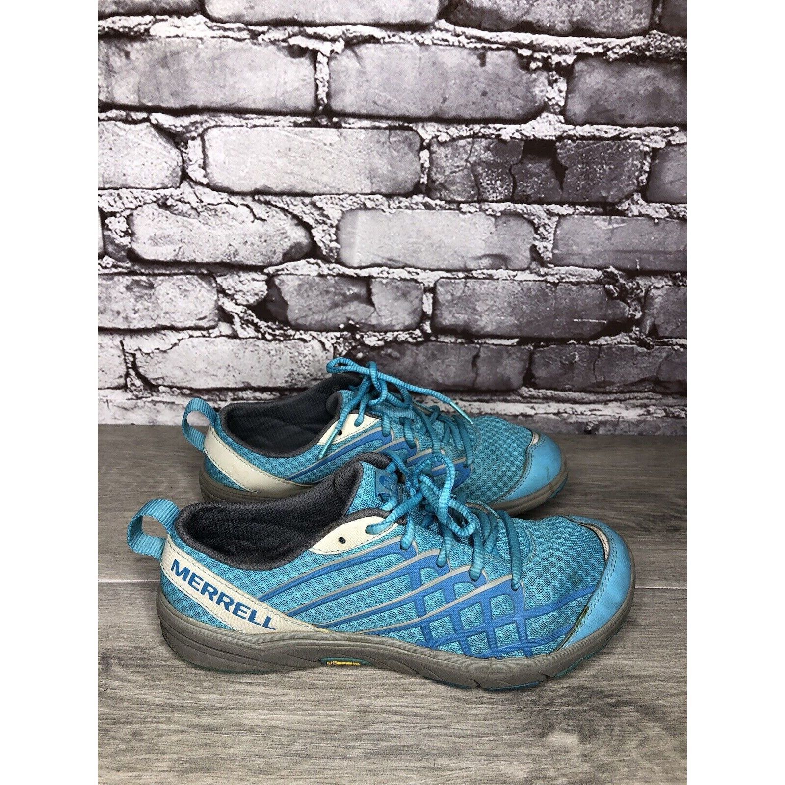 Merrell Merrell Aqua Blue Synthetic Vibram Outsole Light Weight Lace Size US 10.5 / IT 40.5 - 17 Thumbnail
