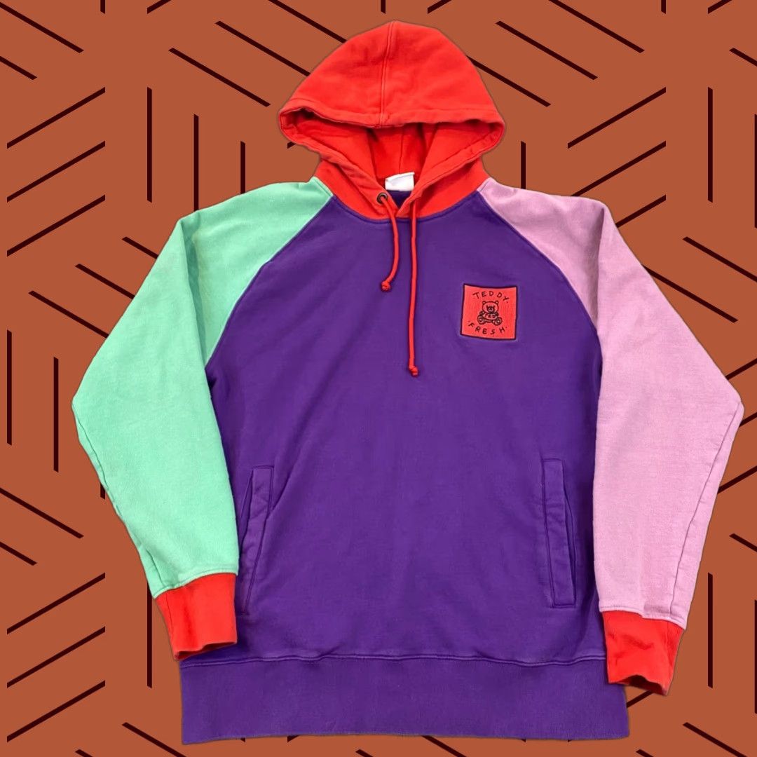 Teddy Fresh TEDDY FRESH Hoodie Mens Large Color Block Pullover Sweatshirt Jacket Streetwear Overcoat Size US L / EU 52-54 / 3 - 1 Thumbnail