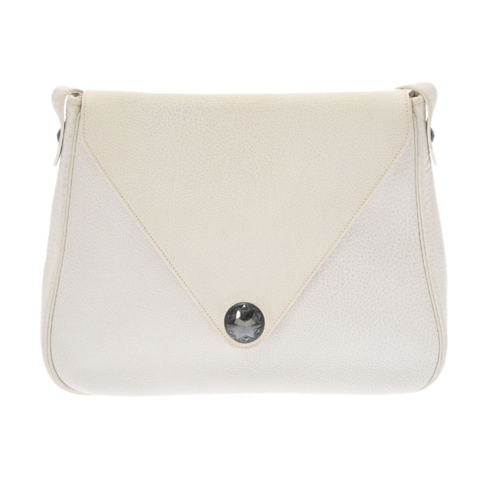 image of Hermes Christine White E Stamped [Circa 2001] Women's Dalmatian Buffle Skipper Shoulder Bag in Blac