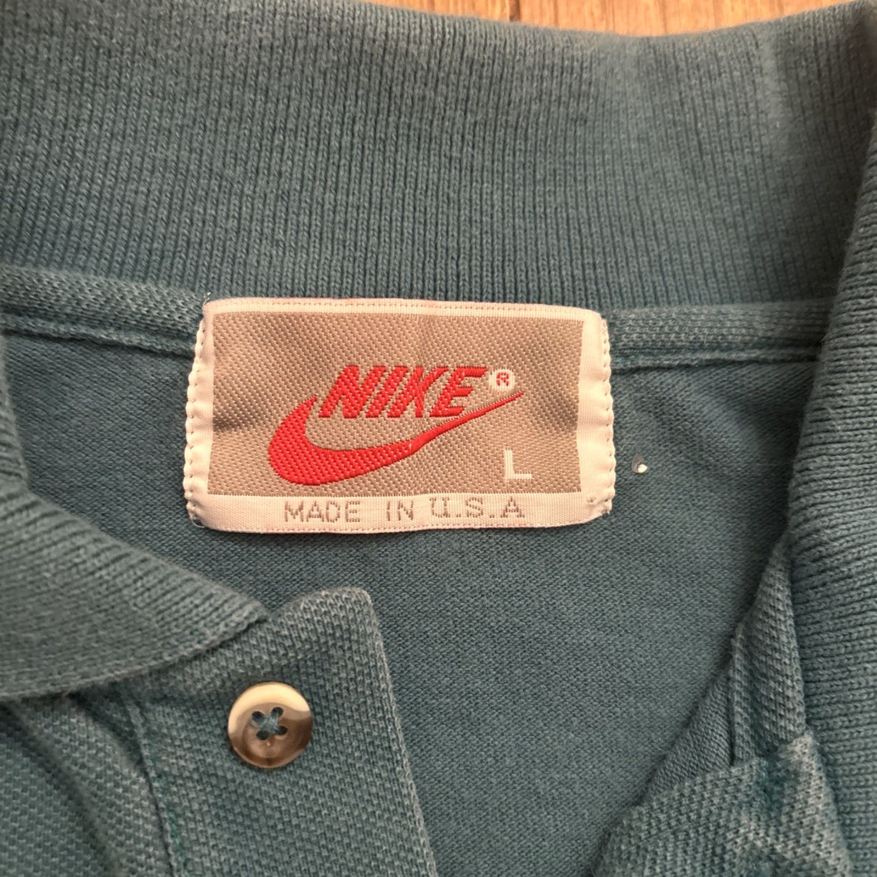 Nike VINTAGE Nike Polo Shirt Made In USA Green Size Large Mens Size US L / EU 52-54 / 3 - 3 Thumbnail