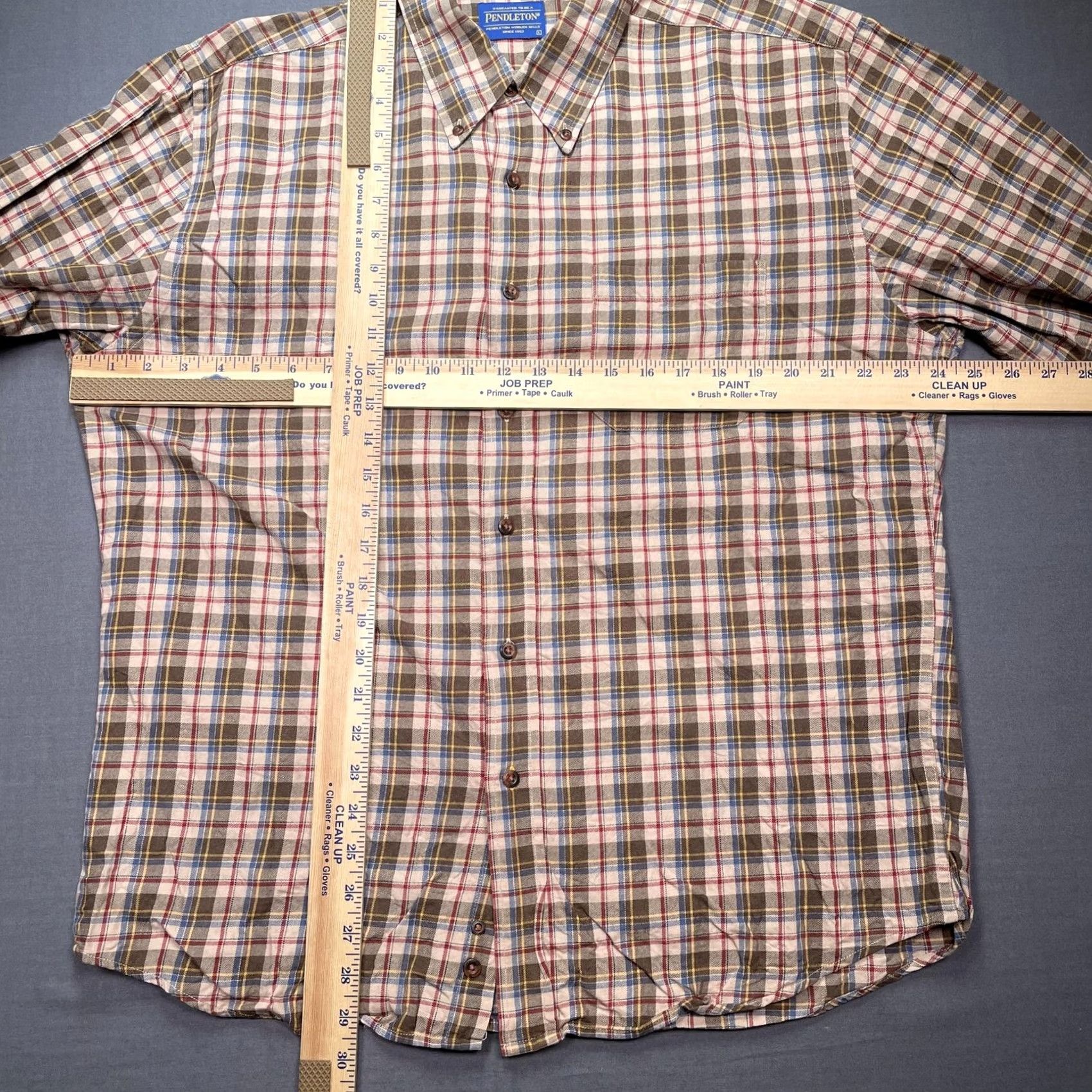 Pendleton Pendleton Shirt Mens Large Multicolor Plaid Long Sleeve Button-Up Pima Wool Size US L / EU 52-54 / 3 - 3 Thumbnail