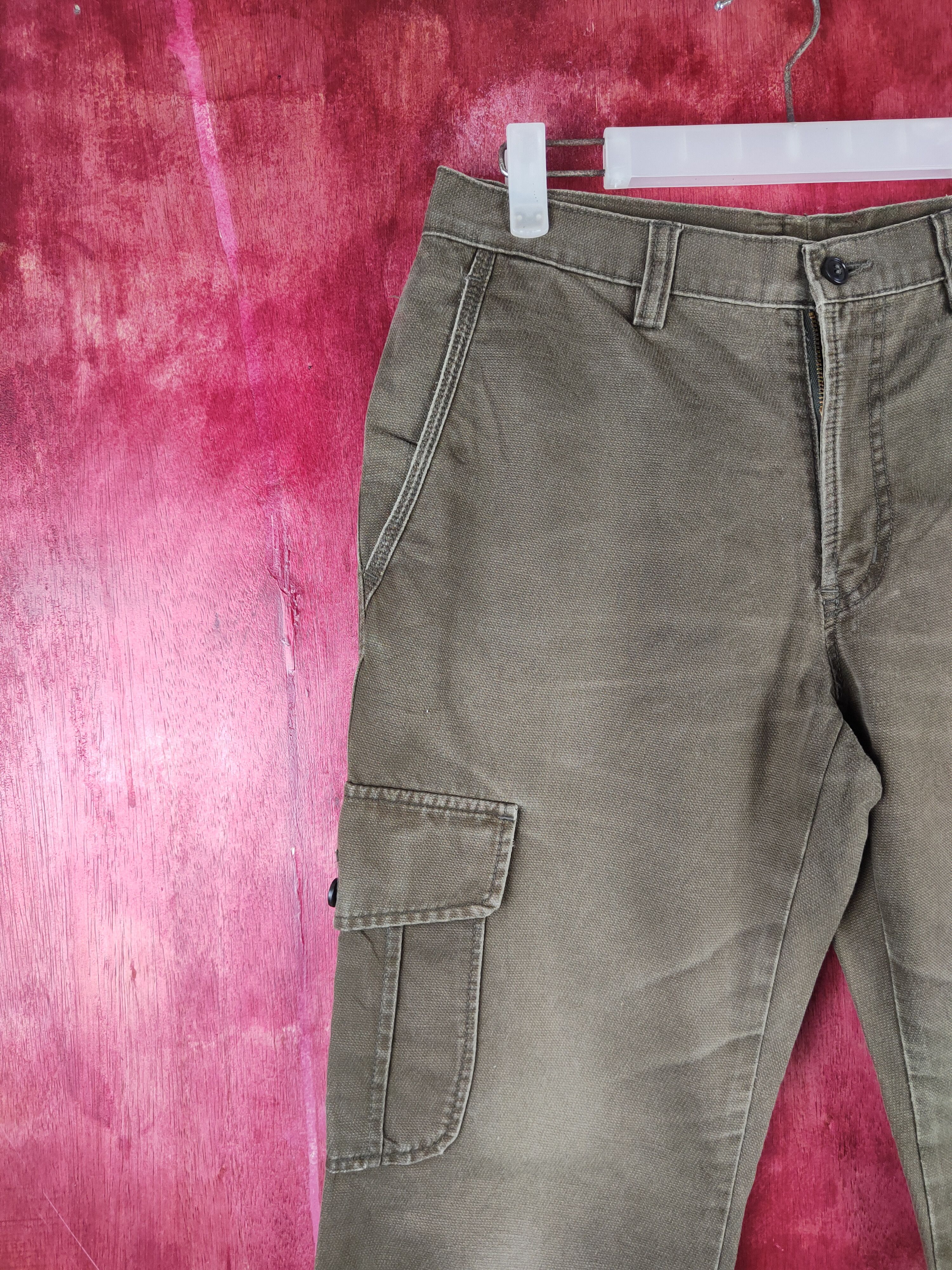 Japanese Brand Vintage Design Works Dark Brown Cargo Pants N#S014 Size US 29 - 3 Thumbnail