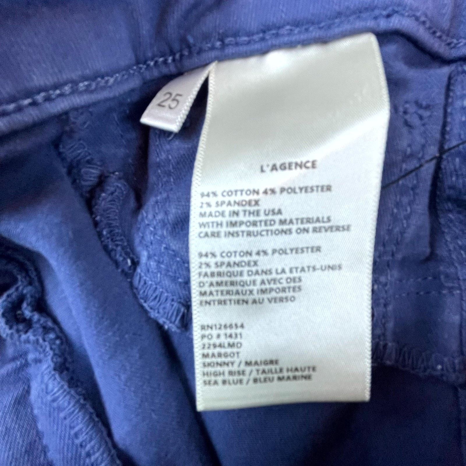 L'AGENCE L'Agence Margot Cropped Skinny Jeans Women 25 Blue Pastel Size 25" / US 0 / IT 36 - 9 Thumbnail