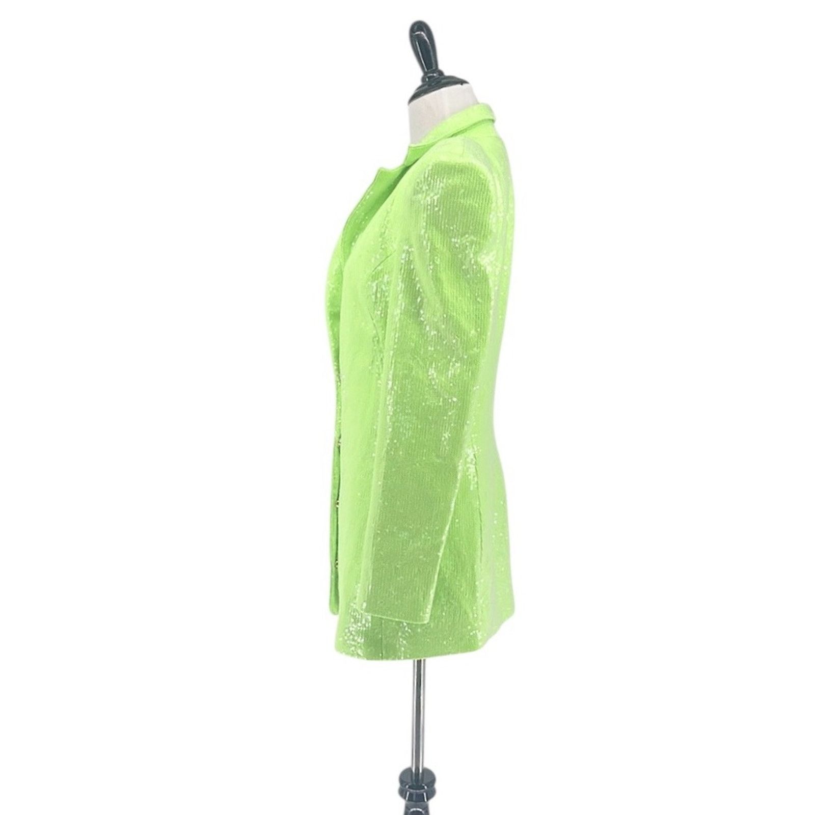 Bronx and Banco Bronx and Banco Zizi Neon Green Sequin Embellished Blazer Size XS / US 0-2 / IT 36-38 - 5 Thumbnail