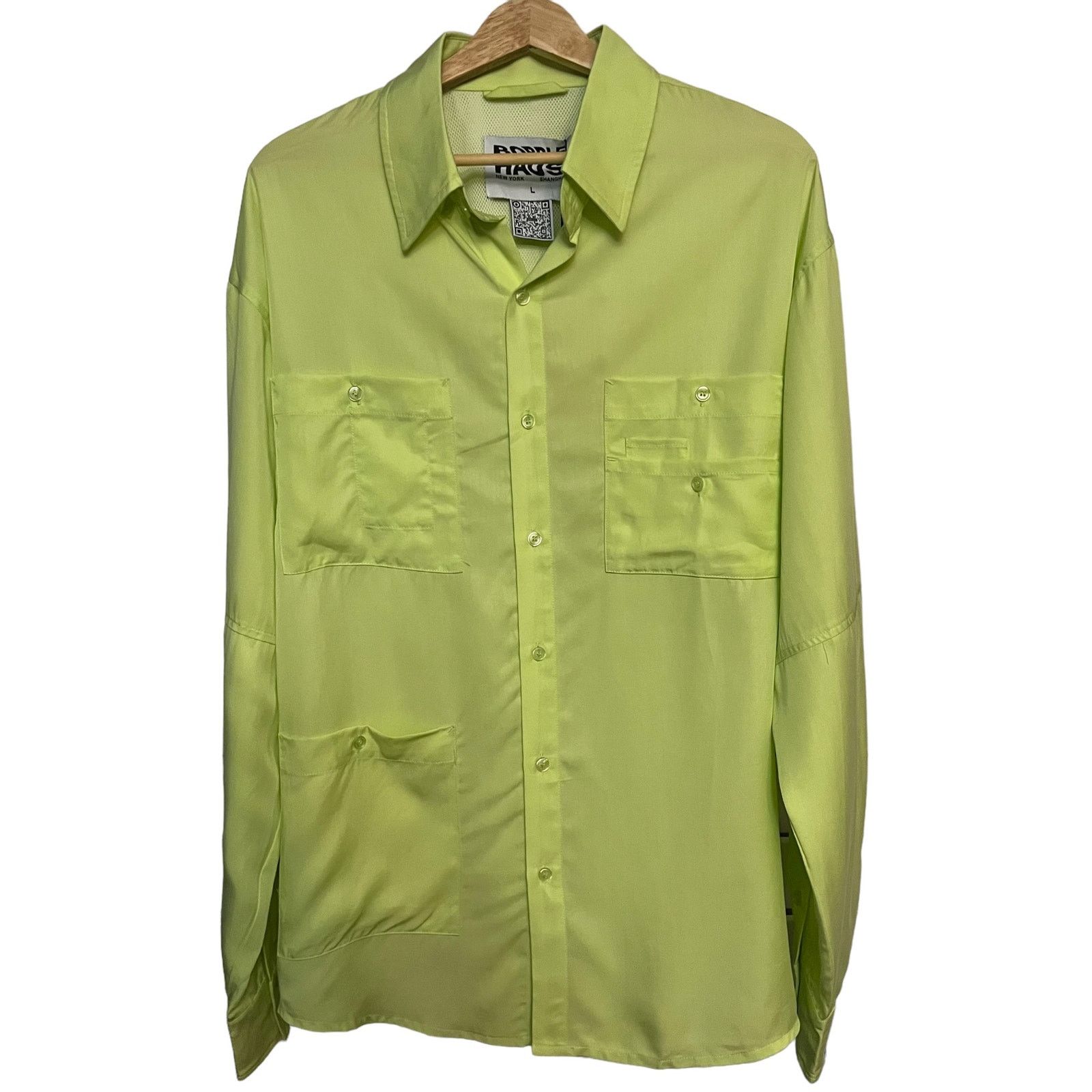 Other Bobblehaus Button Down Lime Green Utility Shirt -Size L, NWT Size US L / EU 52-54 / 3 - 3 Thumbnail