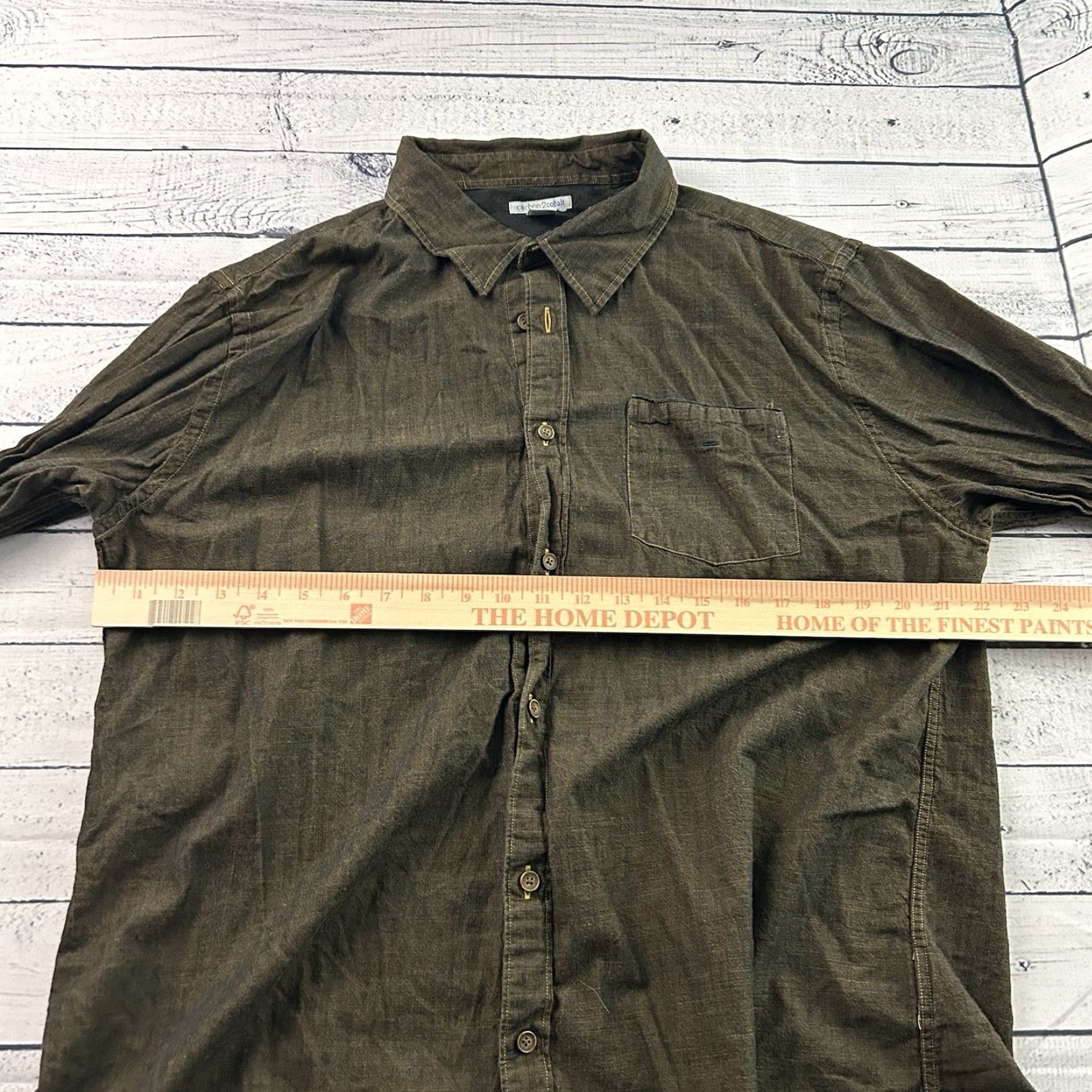 Carbon2Cobalt Carbon 2 Cobalt Long Sleeve Button Front Shirt Men's L Brown Size US L / EU 52-54 / 3 - 4 Thumbnail