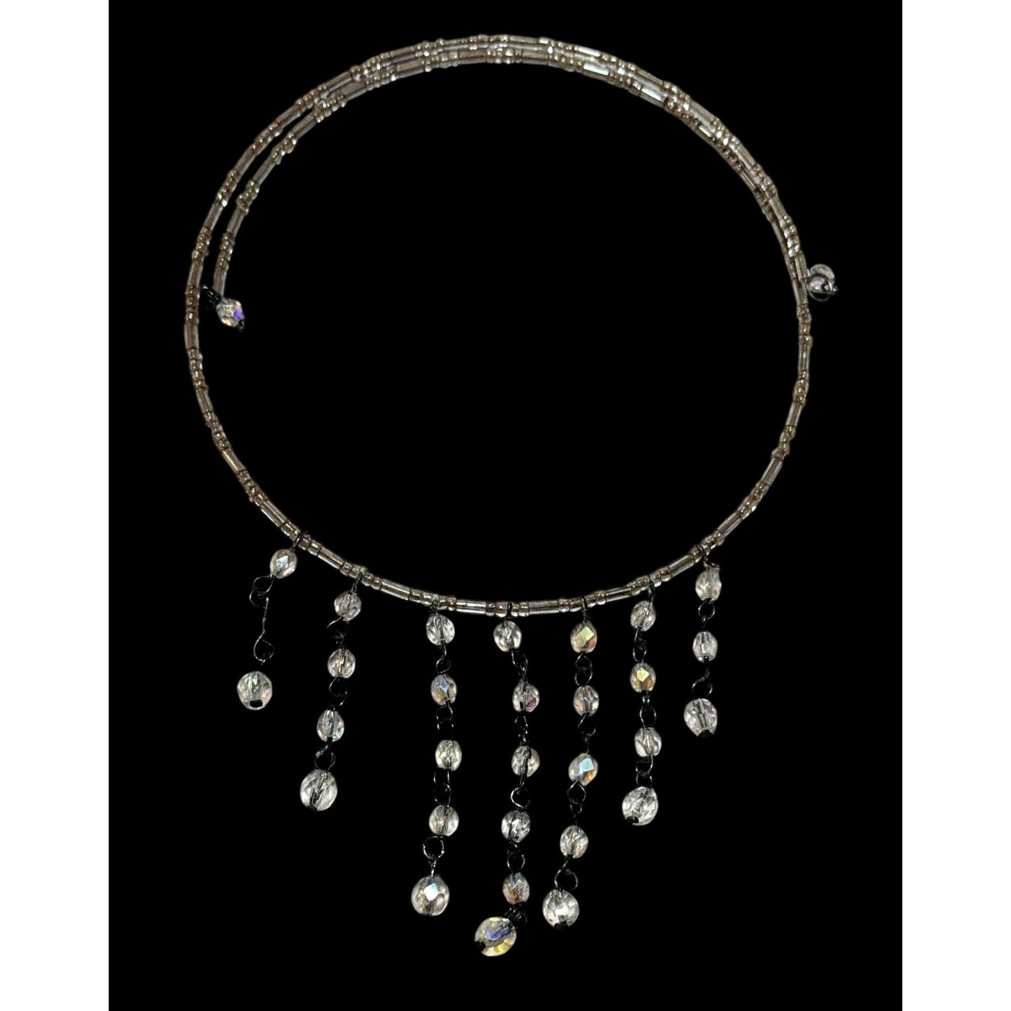 Other Y2K Style Aurora Borealis Beaded Fringe Coil Necklace Size ONE SIZE - 3 Thumbnail
