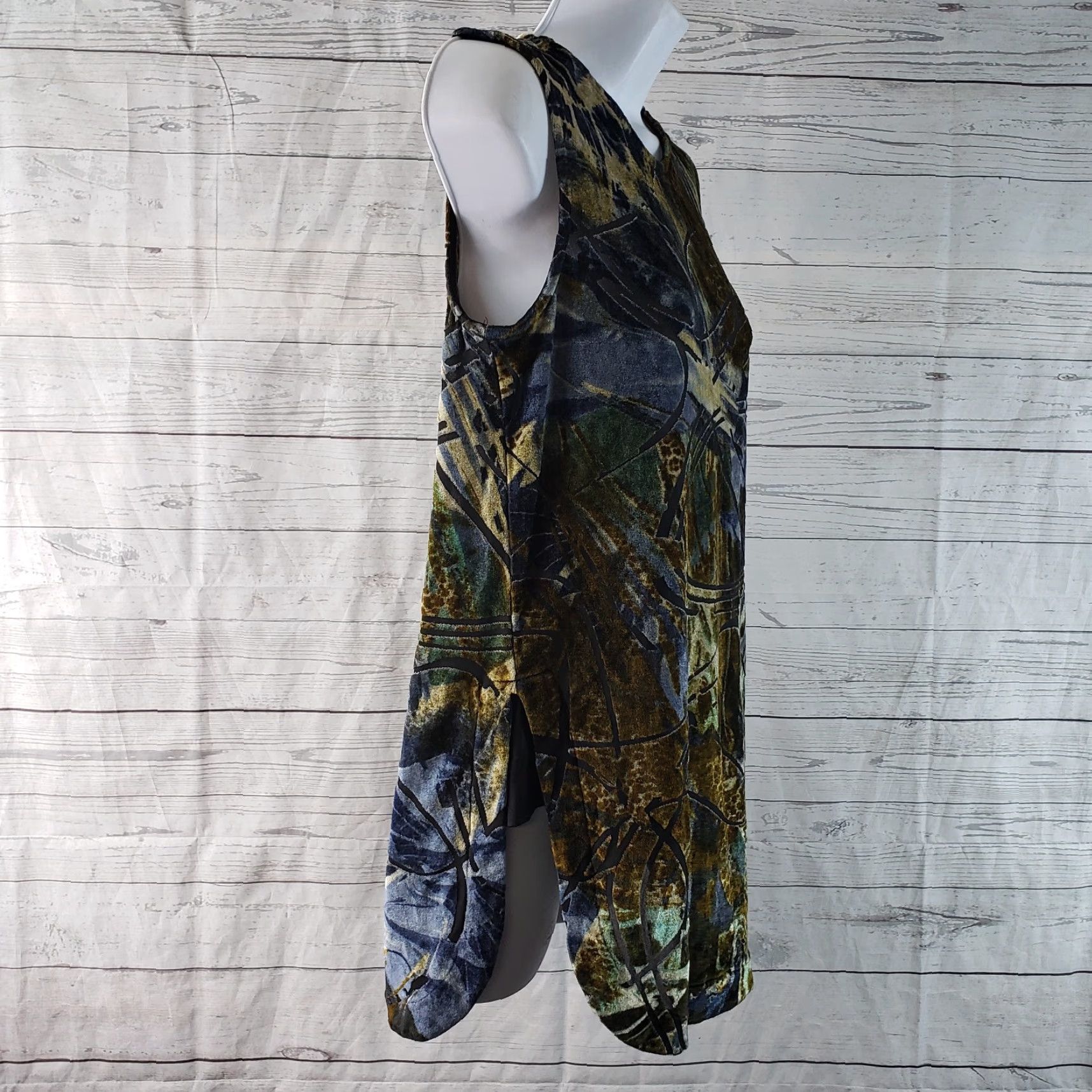 Velour Isle by Melis Kozan Womens Tank Top Sz S Velour Brown Blue Burnout Shirt Size S / US 4 / IT 40 - 3 Thumbnail
