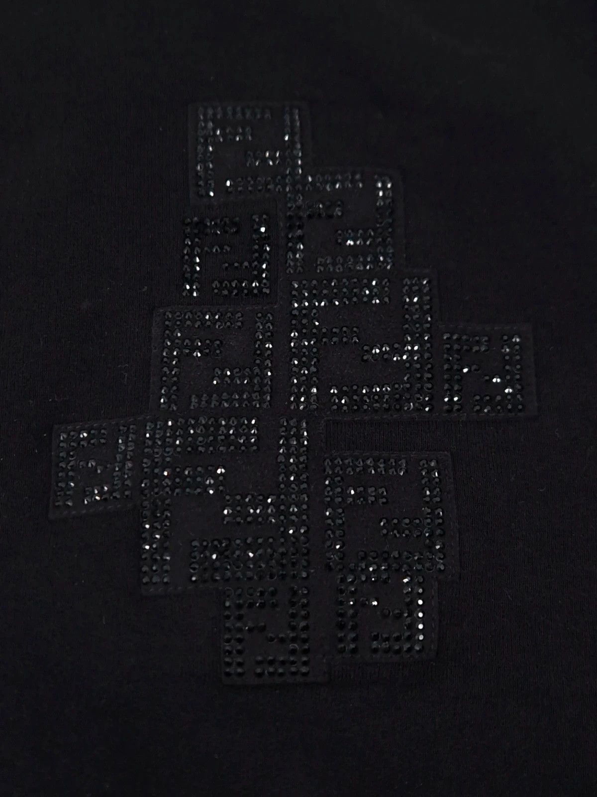 Fendi Fendi Black Crystal Beaded FF Logo Crewneck Sweatshirt Size US XS / EU 42 / 0 - 5 Thumbnail
