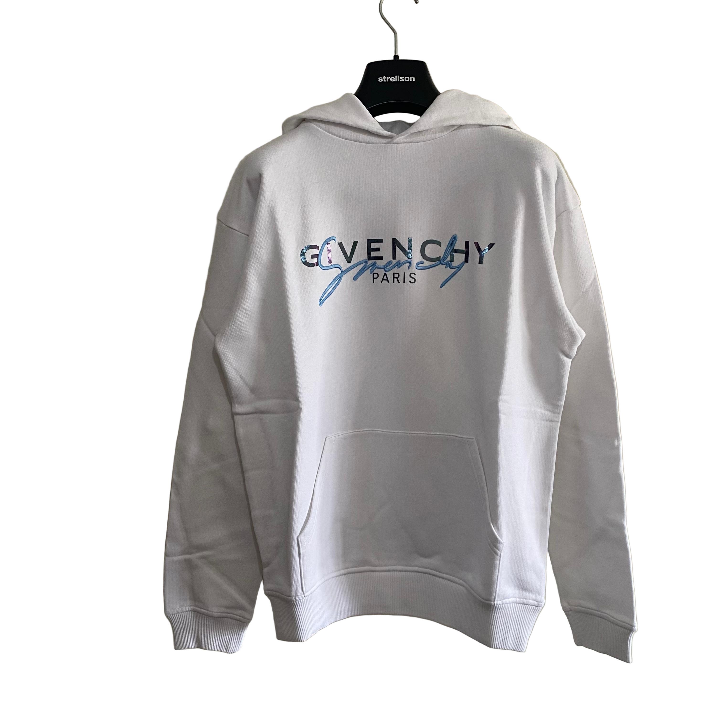 Givenchy White Embroidered Signature Logo Hoodie Size US XS / EU 42 / 0 - 1 Thumbnail