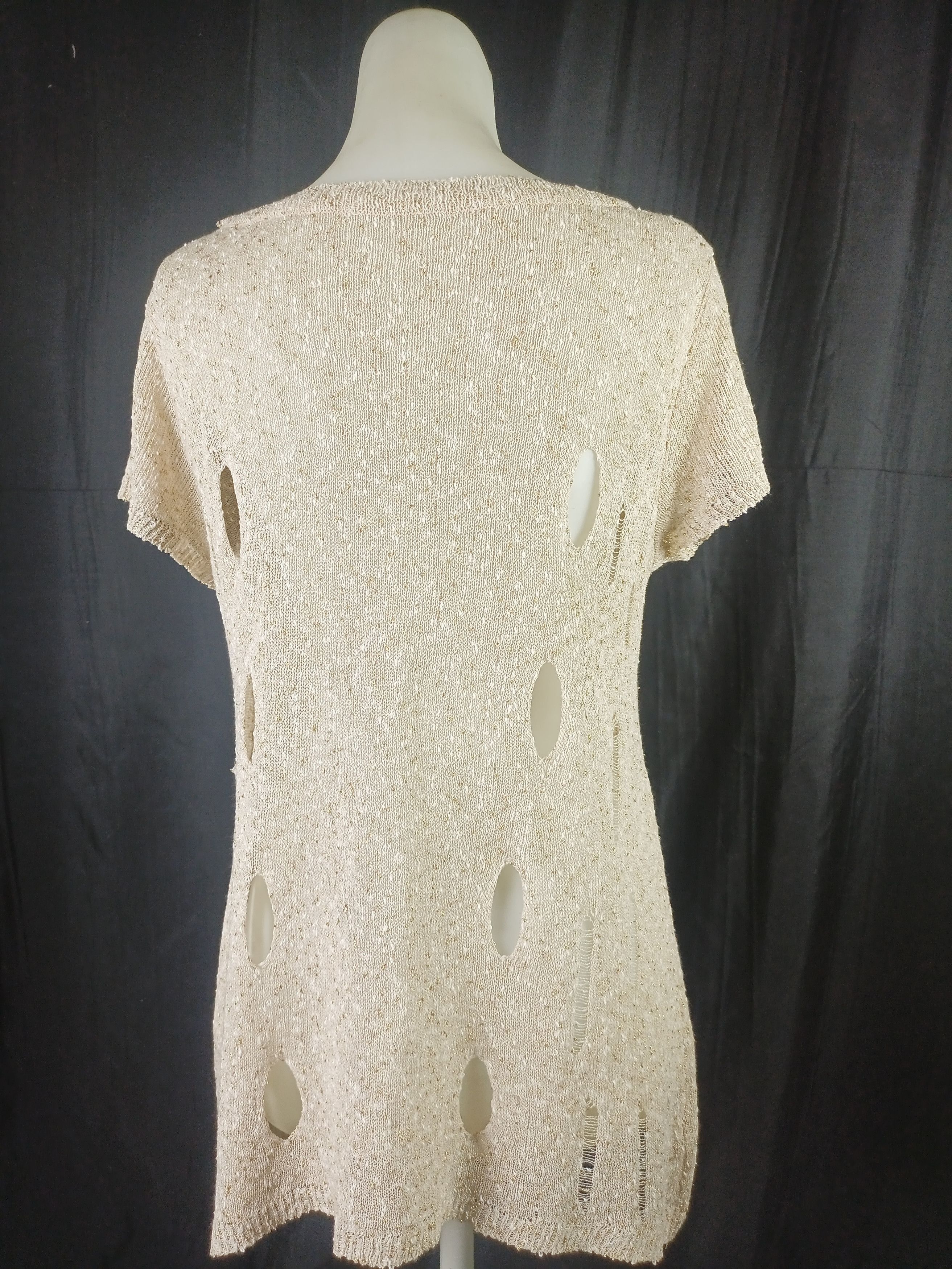Japanese Brand JOINUS Distressed Glittery Knited Top Size XL / US 12-14 / IT 48-50 - 19 Thumbnail