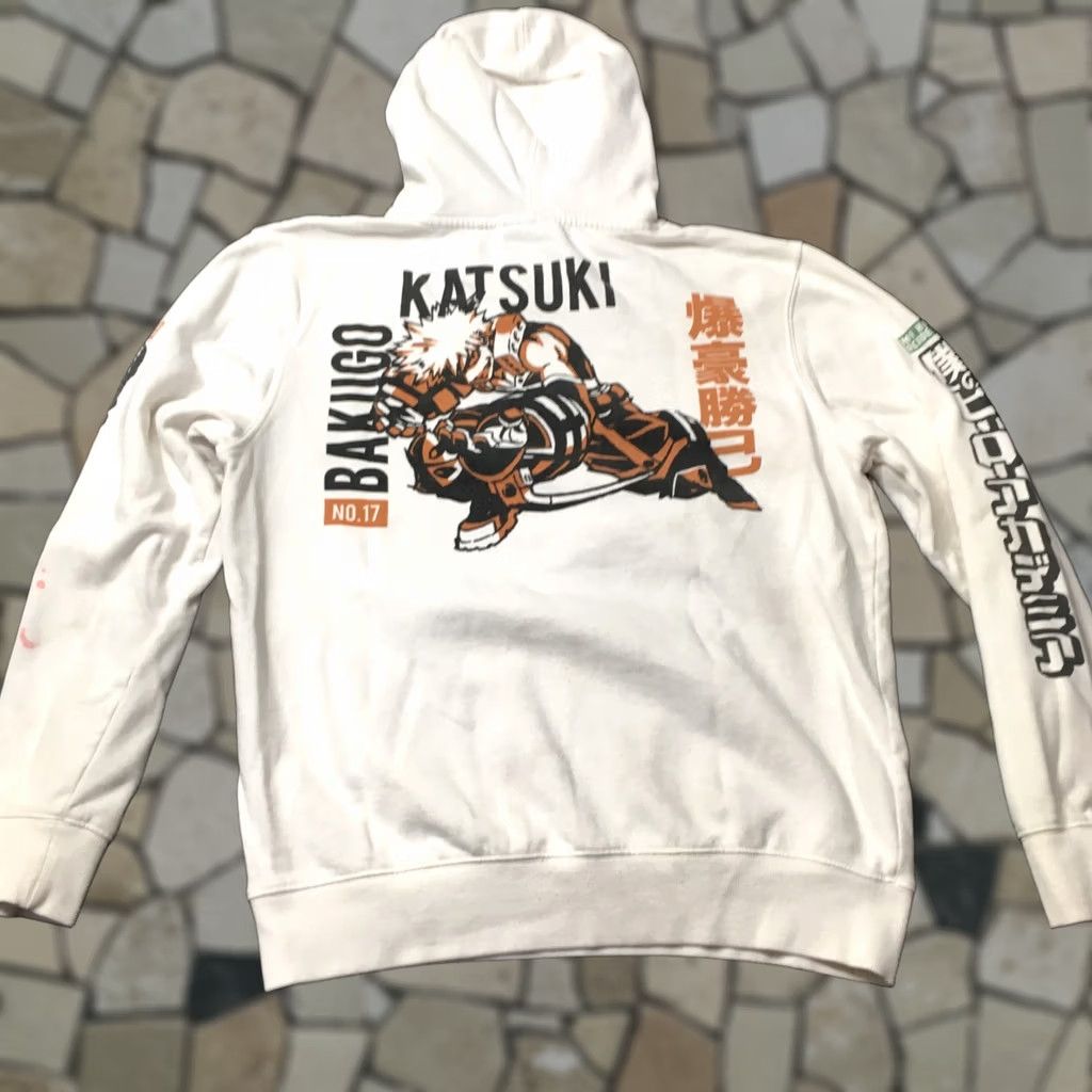 Vintage Funimation x My Hero Academia Izuku No.16 & Bakugo No. 17 Hoodie Size M White Anime Mens Size US M / EU 48-50 / 2 - 1 Thumbnail