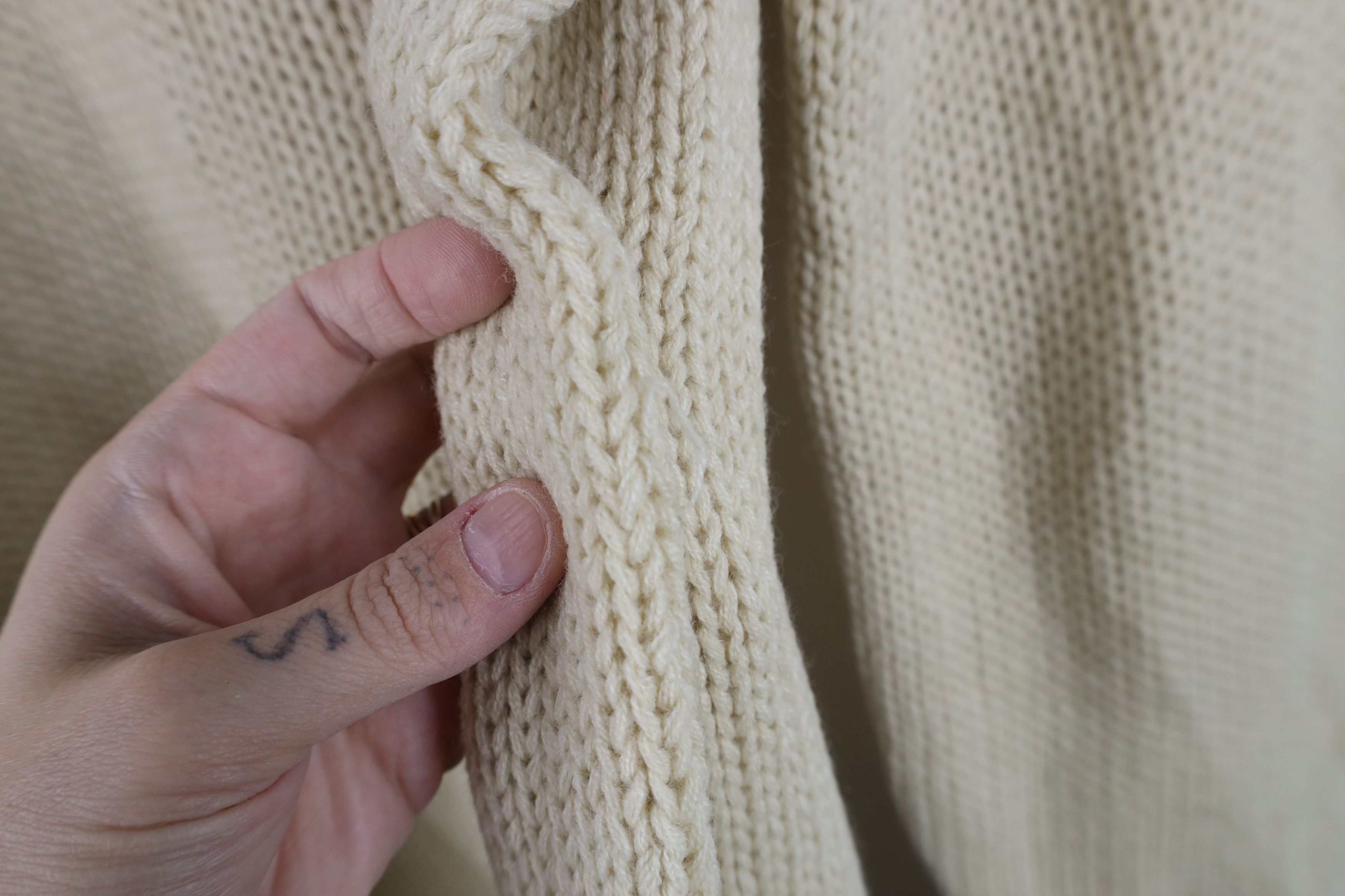Vintage Deadstock Vintage 70s Streetwear Chunky Knit Sweater Beige Size M / US 6-8 / IT 42-44 - 8 Thumbnail