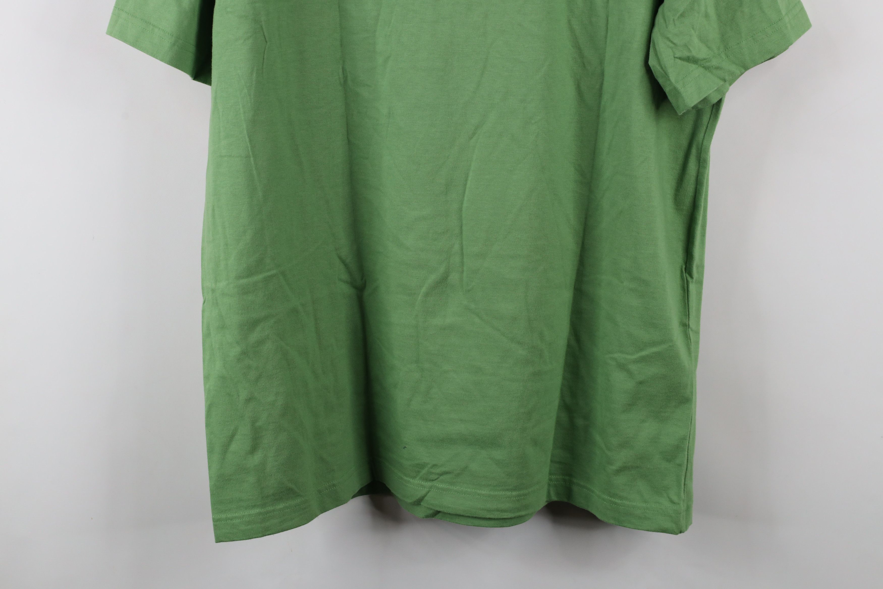 Lands' End × Vintage Vintage 90s Lands End Blank Cotton Pocket T-Shirt Lime Green Size US L / EU 52-54 / 3 - 9 Thumbnail