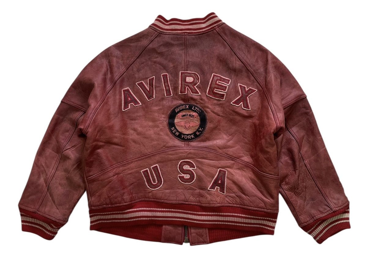 Avirex Vintage Avirex Usa Leather Varsity Jacket Size US M / EU 48-50 / 2 - 1 Thumbnail
