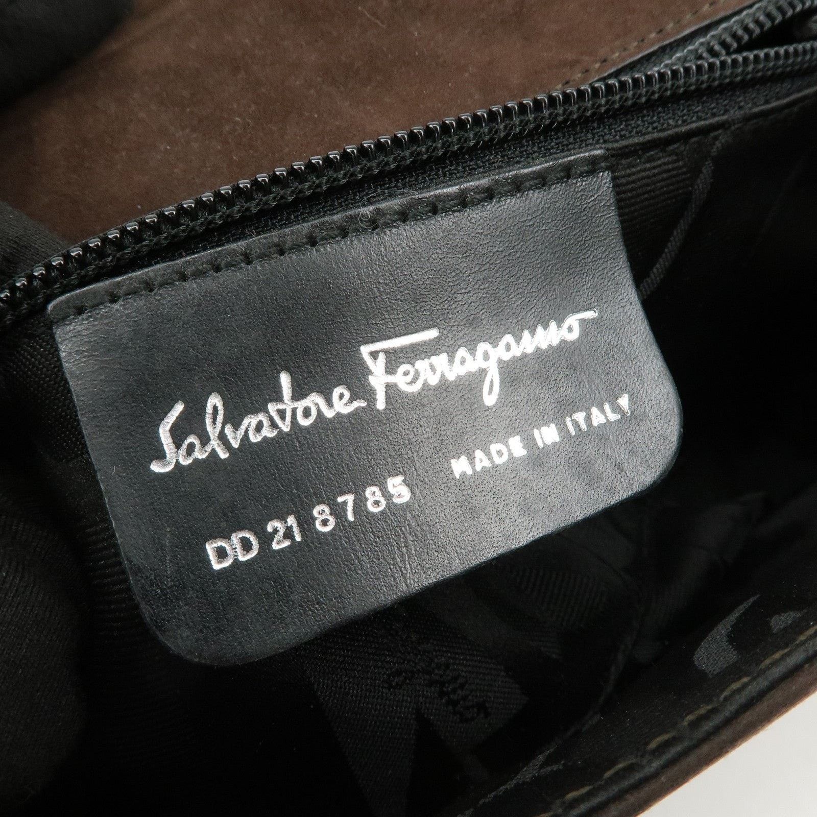 Salvatore Ferragamo Ferragamo Suede Shoulder Bag Brown Size ONE SIZE - 8 Thumbnail