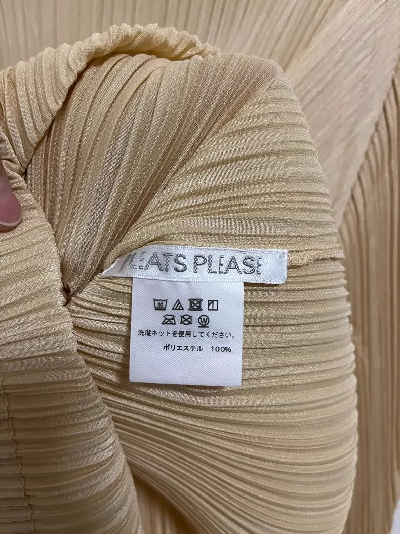 Issey Miyake Issey Miyake size:3 Yellow pleated long-sleeved shirt Size L / US 10 / IT 46 - 4 Thumbnail
