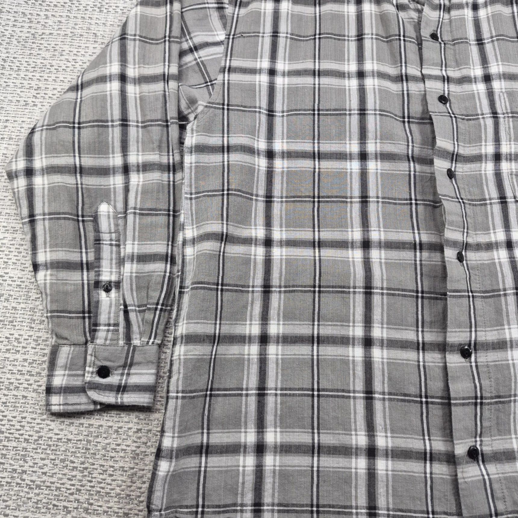 Bugle Boy Bugle Boy Button Up Shirt Mens Large Gray Plaid Band Collar Long Sleeve vintage Size US L / EU 52-54 / 3 - 3 Thumbnail