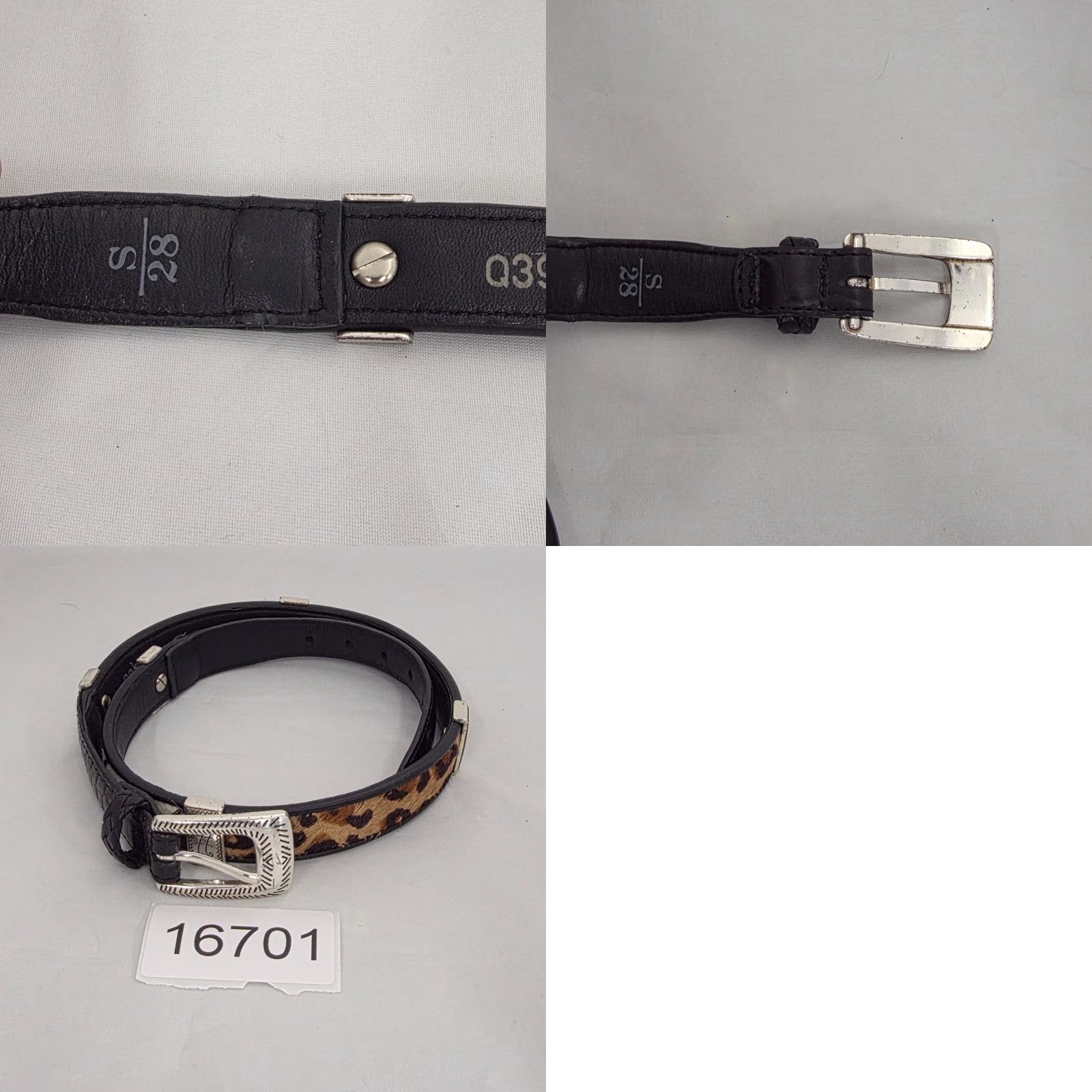 Brighton VINTAGE Brighton Belt Black Leather Leopard Zebra Cowhide Calf Fur Animal Print Sz Small Belt Women Size ONE SIZE - 8 Thumbnail