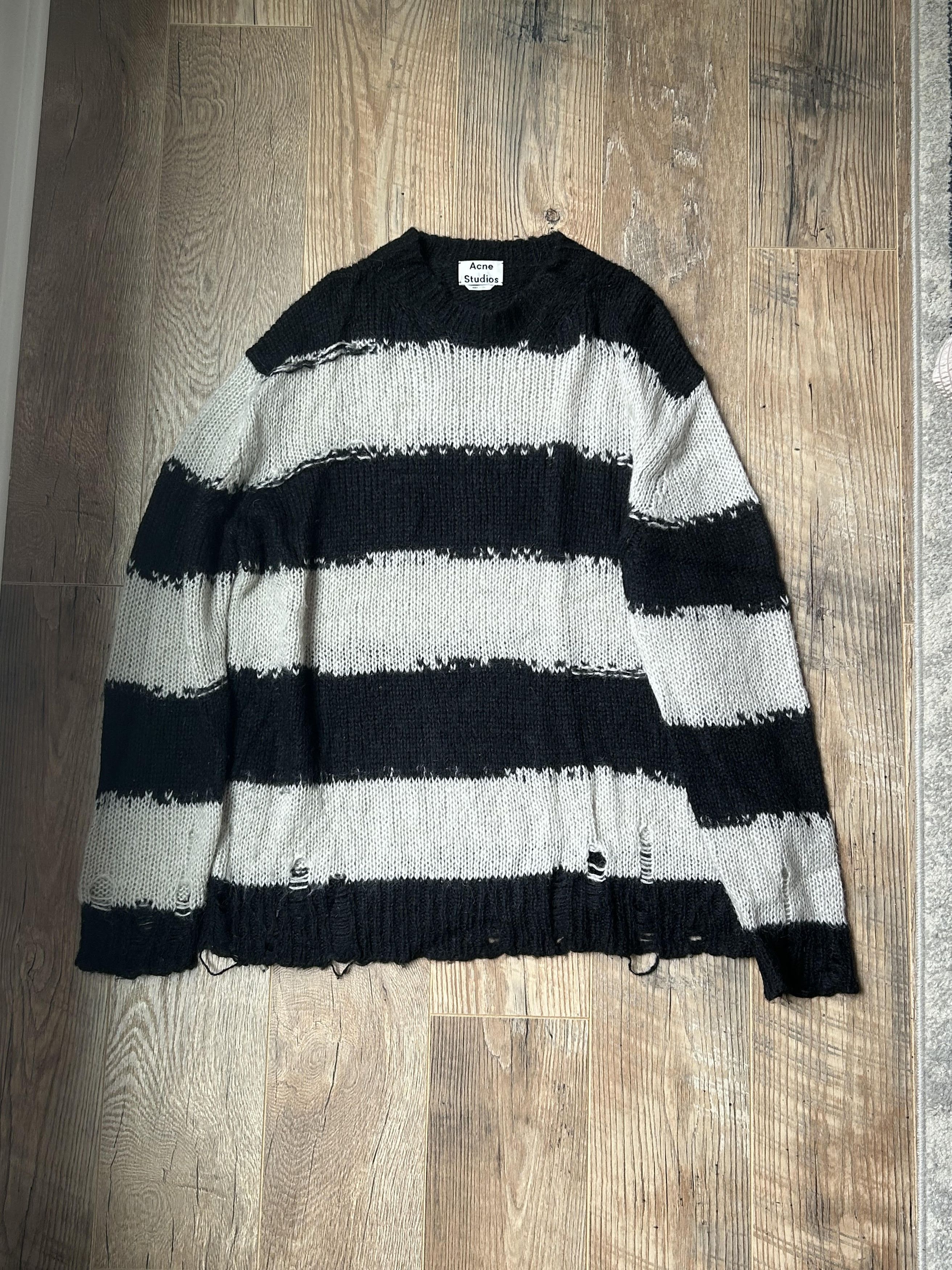 image of Acne Studios Striped Sweater in Black, Men's (Size Small)